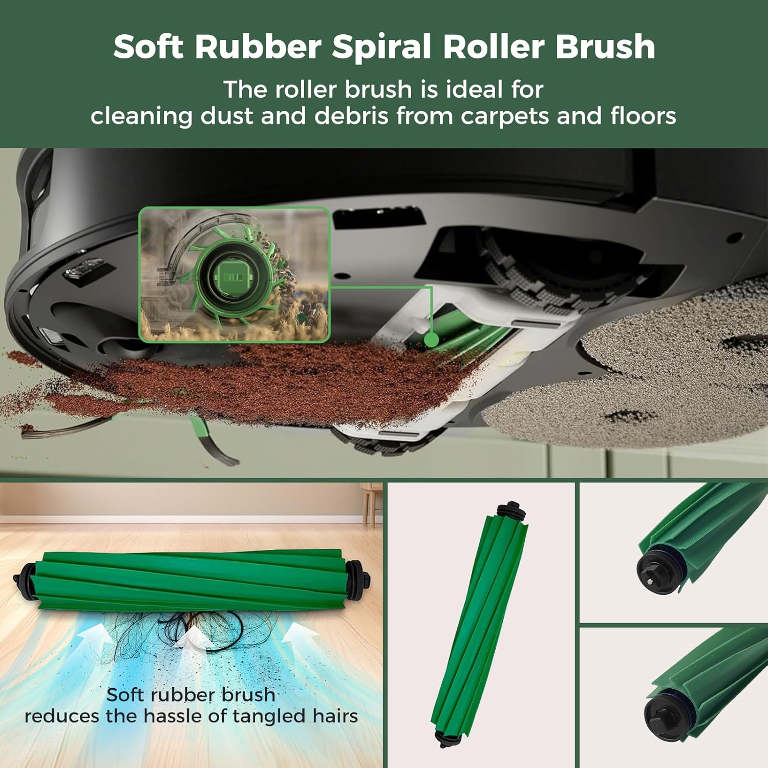 24 Pcs Accessories Kit for iRobot Roomba Plus 405 Combo/505 Combo/507 Combo Robot Vacuum Cleaner: 1 Main Brush, 6 Dust Bags, 6 Mop Pads, 4 Filters, 6 Side Brushes and 1Cleaning Brush 400/500 Series