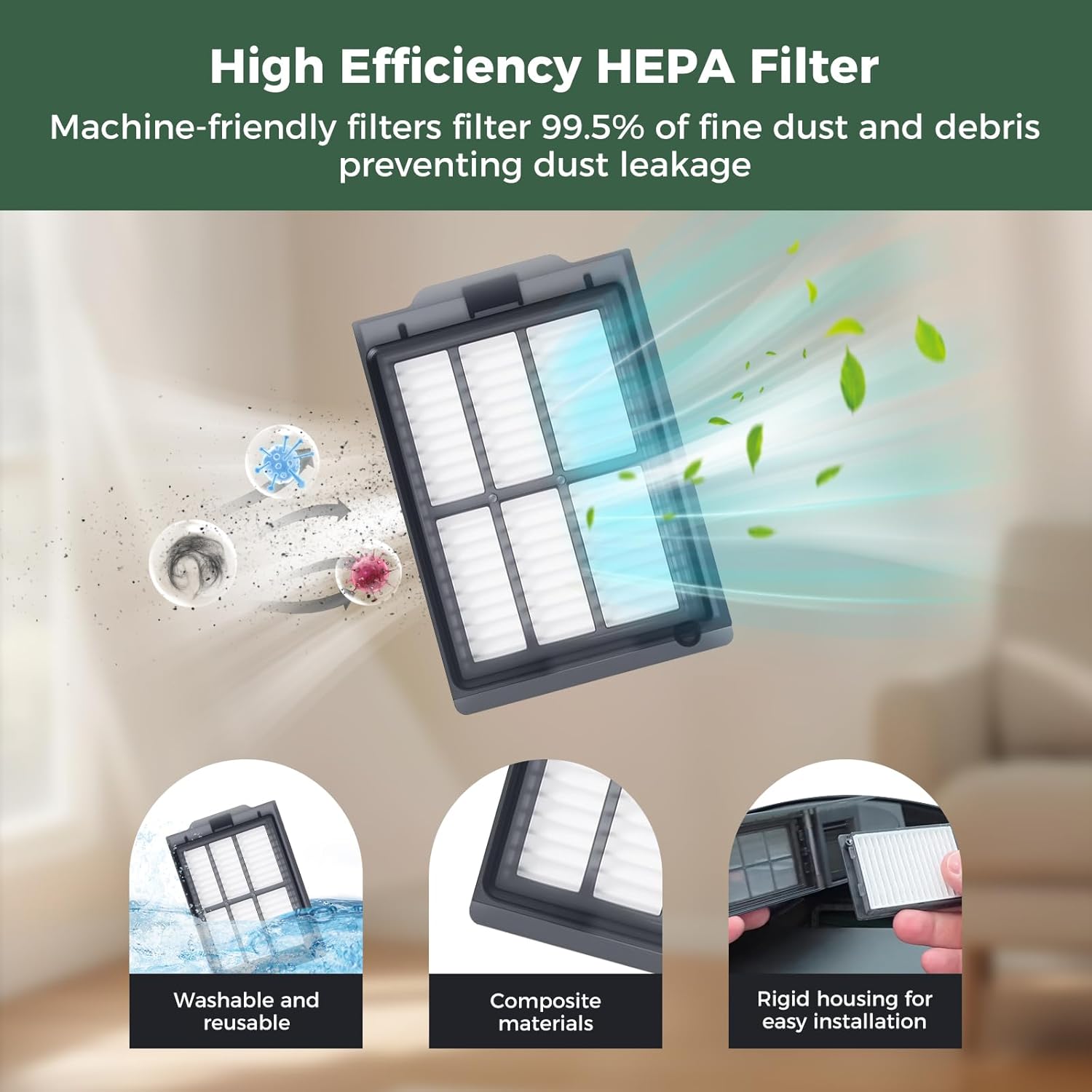 24 Pcs Accessories Kit for iRobot Roomba Plus 405 Combo/505 Combo/507 Combo Robot Vacuum Cleaner: 1 Main Brush, 6 Dust Bags, 6 Mop Pads, 4 Filters, 6 Side Brushes and 1Cleaning Brush 400/500 Series