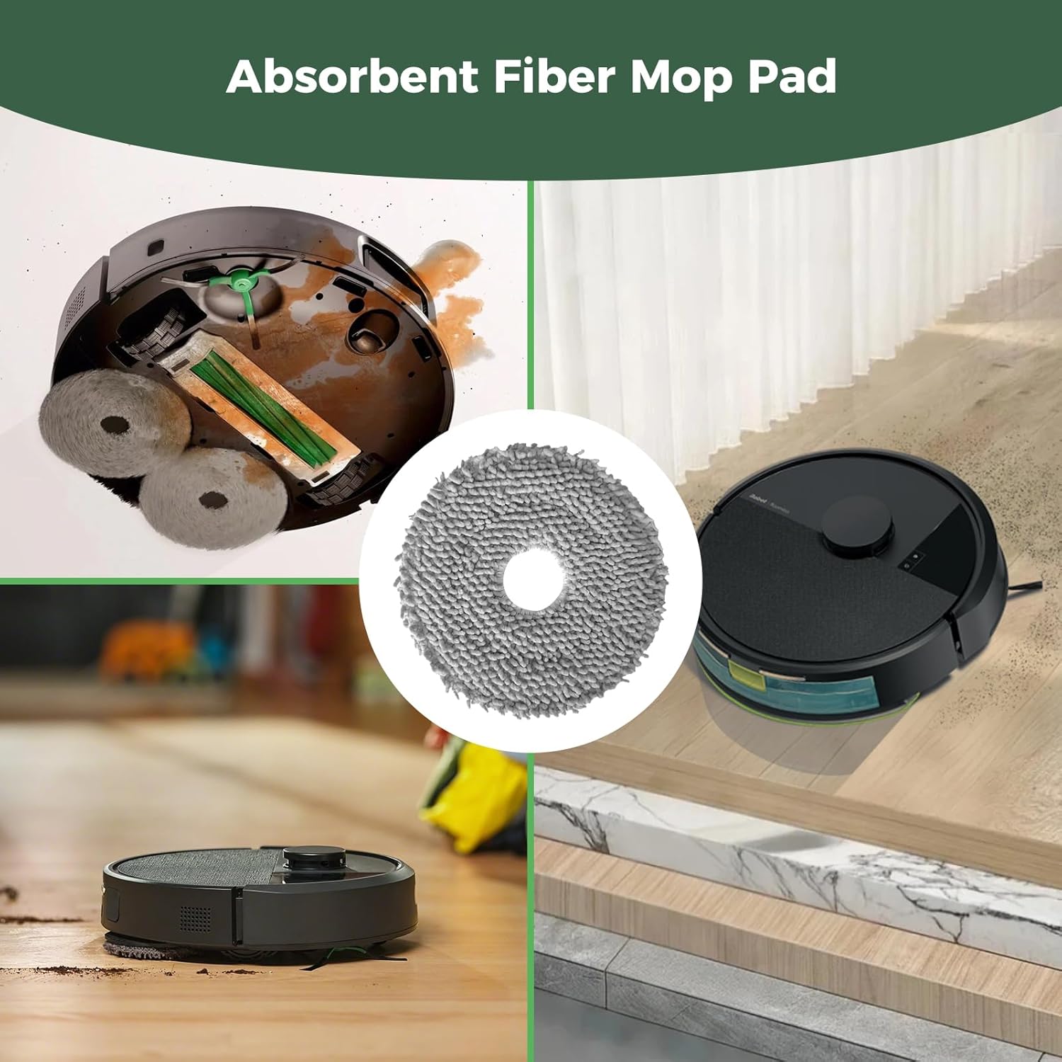 24 Pcs Accessories Kit for iRobot Roomba Plus 405 Combo/505 Combo/507 Combo Robot Vacuum Cleaner: 1 Main Brush, 6 Dust Bags, 6 Mop Pads, 4 Filters, 6 Side Brushes and 1Cleaning Brush 400/500 Series