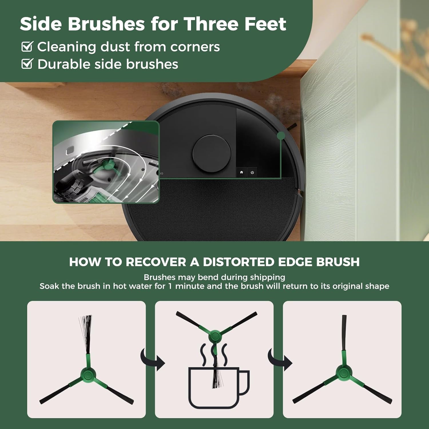 24 Pcs Accessories Kit for iRobot Roomba Plus 405 Combo/505 Combo/507 Combo Robot Vacuum Cleaner: 1 Main Brush, 6 Dust Bags, 6 Mop Pads, 4 Filters, 6 Side Brushes and 1Cleaning Brush 400/500 Series