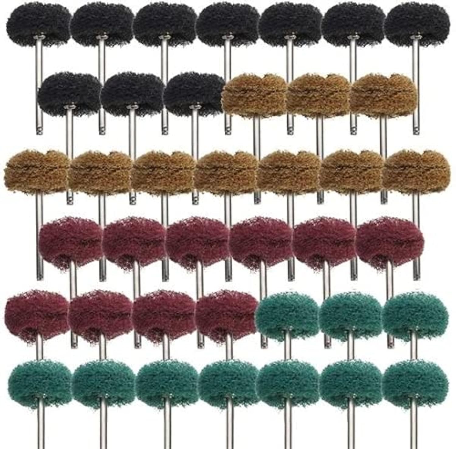 40 Pack 1 inch Abrasive Wheel Buffing Polishing Wheel Set for Rotary Tool - with 1/8" Shank 25mm