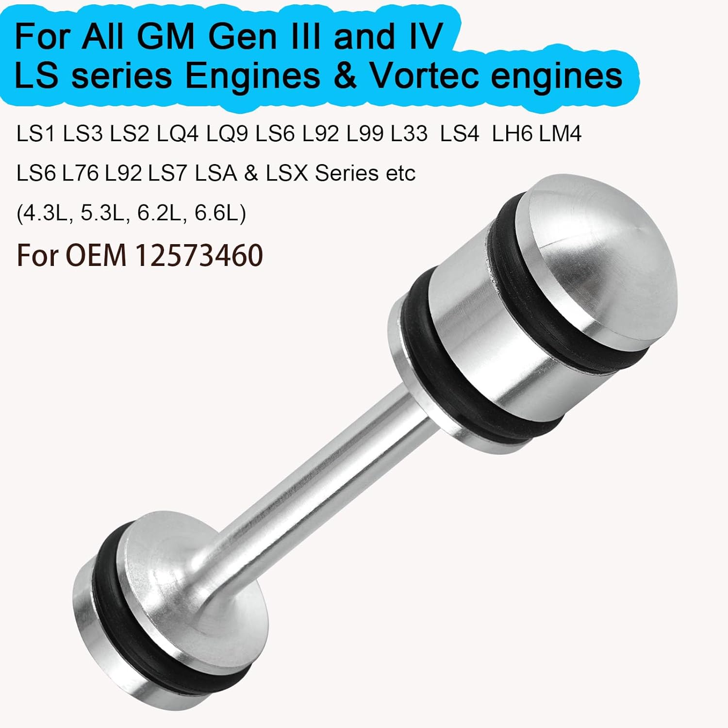 LS Billet Rear Galley Plug Barbell Oil Diverter fits for GM Gen III & IV LS1 LS3 LS2 LQ4 LQ9 LS6 L92 L33 L99 Oil Diverter LS Barbell 6061-T6 Aluminum Alloy Material