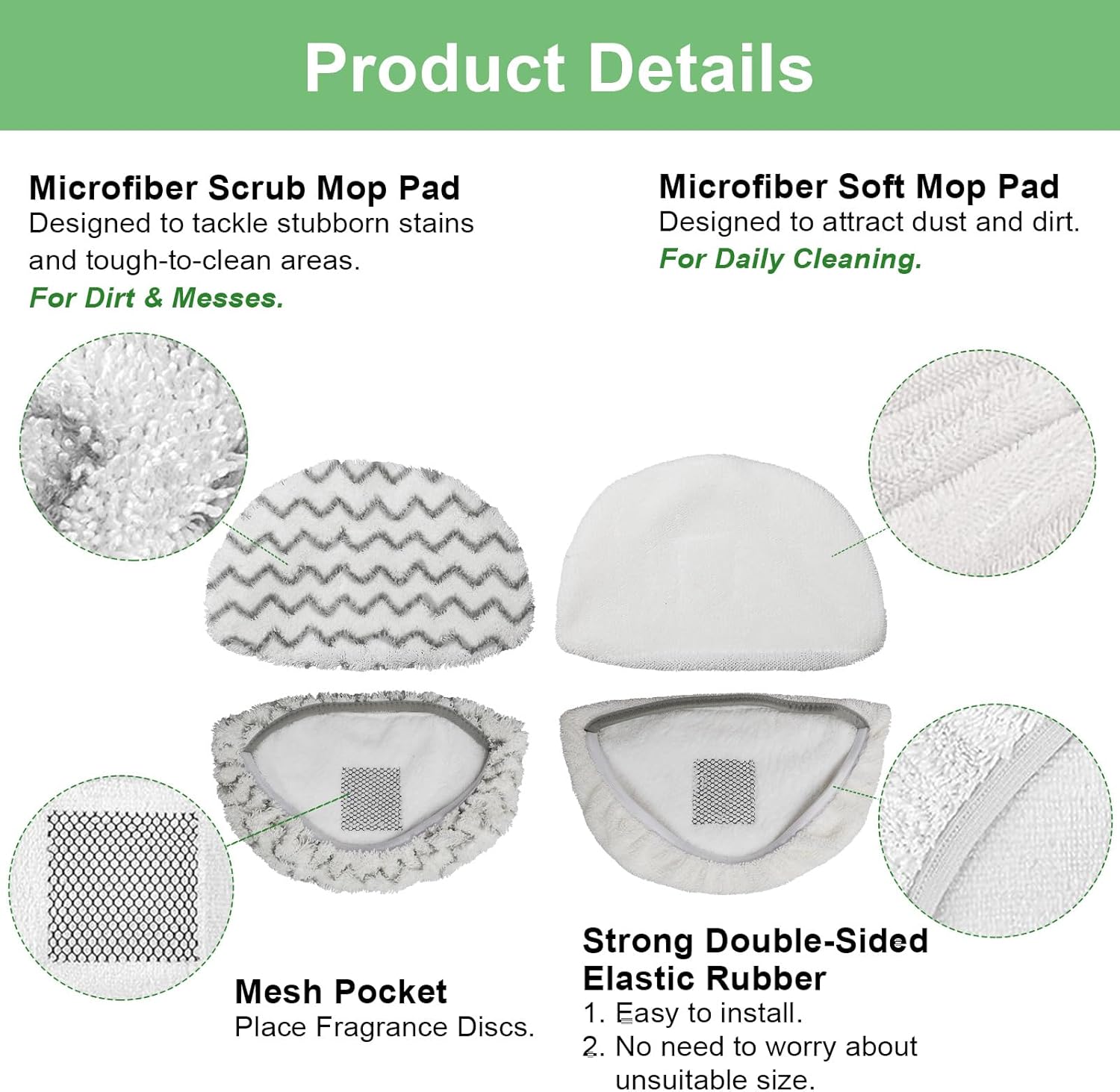 10 Pack 1940 1806 2685A Steam Mop Pads For Bissell Powerfresh Steam Mop Deluxe Pet Lift-Off Plus Slim Scrubbing Steam Mop Replacement Pad 1940A 2814 1544A 2075A Power Fresh Steamer Pad Refill Washable