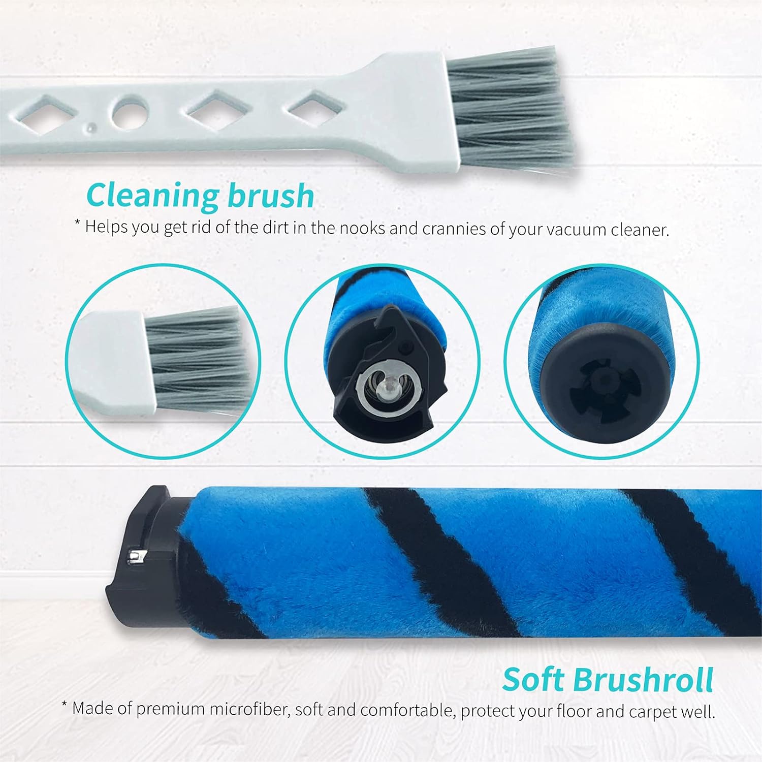 AZ2002 Filter Replacement Accessories for Shark AZ2002 AZ2000 AZ2000W Vertex DuoClean PowerFin Upright Vacuum, 2 Post-Motor Filters, 4 Foam & Felt Filters, 1 Soft Brushroll