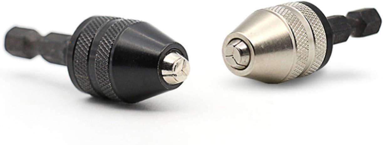Drill Bit Adapter with 1/4 Hex Shank - 3Pcs Small Drill Chuck Extension for Impact Driver 0.6-8mm,0.3-3.6mmX2