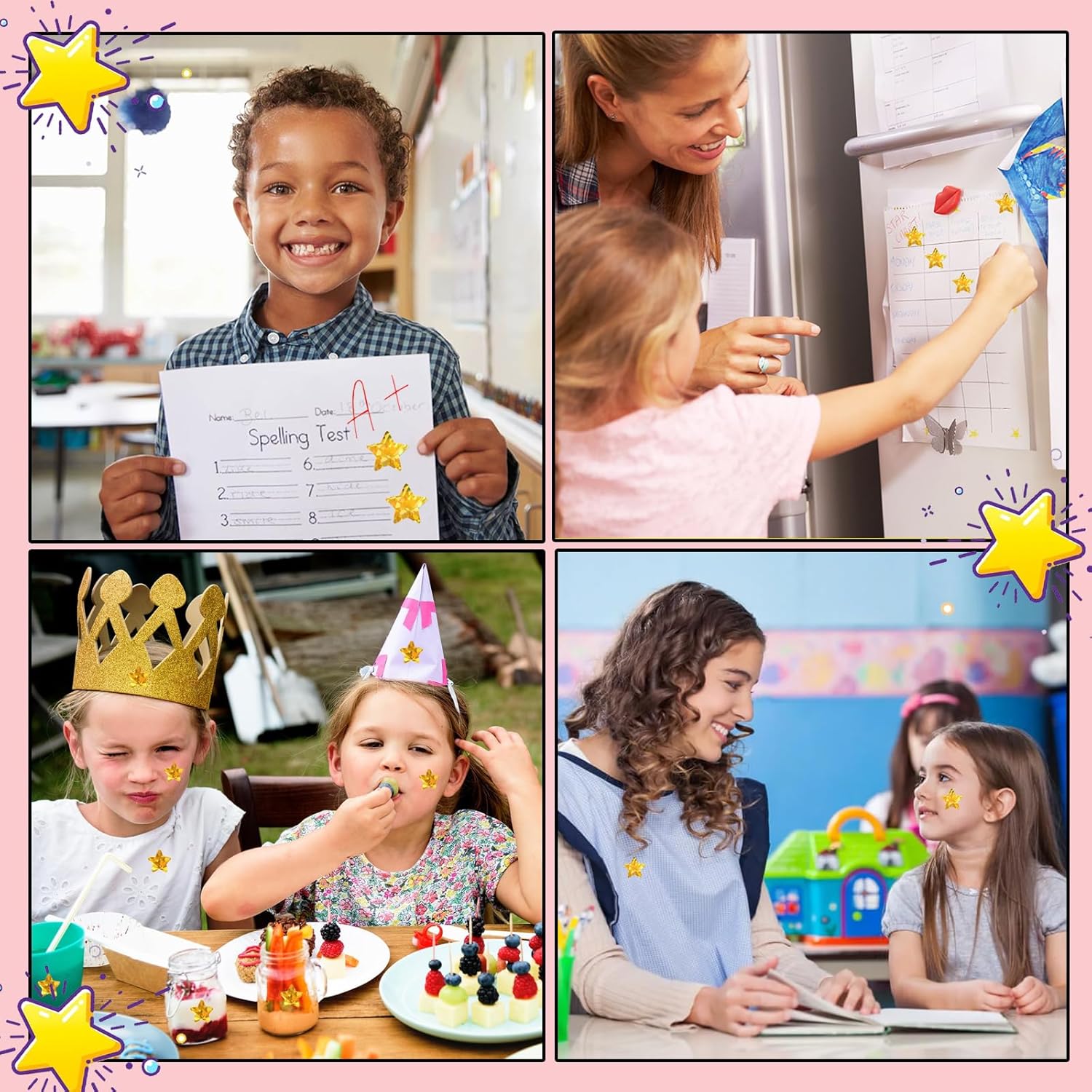 1500 PCS Holographic Gold Star Stickers for Kids Reward, Self Adhesive Sparkly Foil Star Stickers for Behavior Chart, Student Planner and School Classroom Teacher Supplies 1" Each