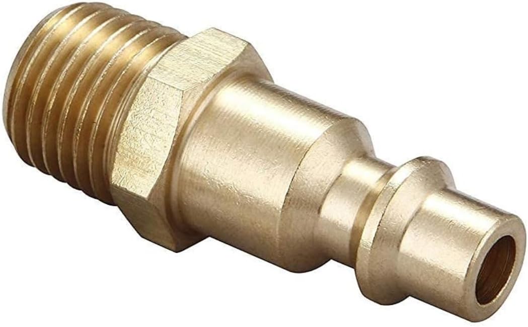 Brass 1/4-Inch NPT Male Industrial Air Hose Quick Connect Adapter, Air Coupler and Plug Kit, Air Compressor Fittings, 10pcs Male NPT