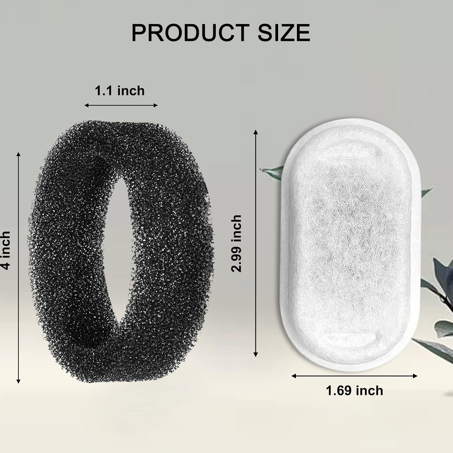 Cat Water Fountain Filters for 108/3.2L& 67oz/2L Stainless Steel Pet Water Dispenser Fountain Filter Replacement with 8 Sponges 8 Filters&8 Sponges