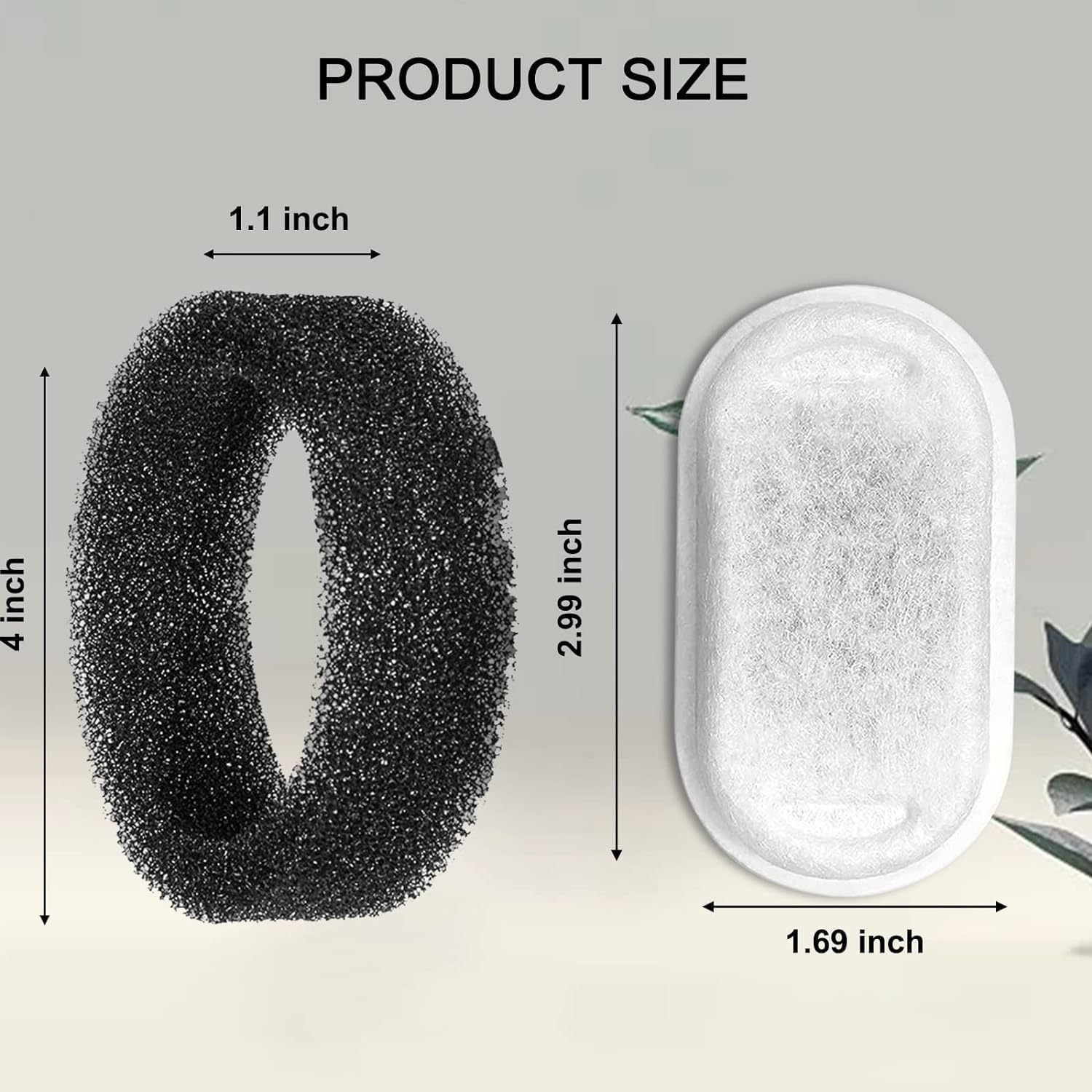 Cat Water Fountain Filters for 108/3.2L& 67oz/2L Stainless Steel Pet Water Dispenser Fountain Filter Replacement with 8 Sponges 8 Filters&8 Sponges