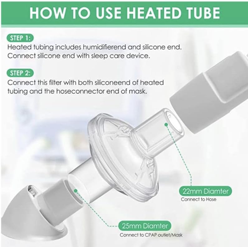 Universal CPAP Inline Filter, CPAP Air Filter for ResMed AirSense 11/AirSense 10/Philips Respironics DreamStation 2, Hose Filter for CPAP Supplies, BIPAP Supplies 4