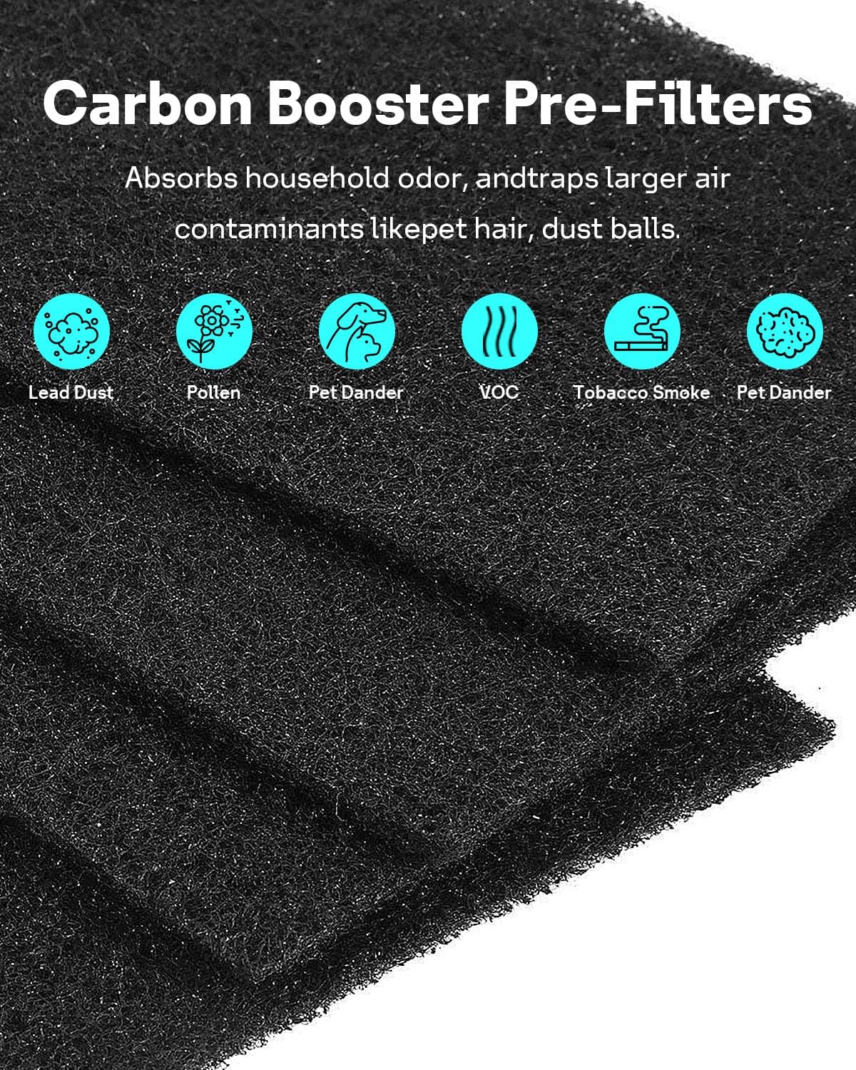 Aer1 Filter Replacement for Holmes Air Purifiers, 2 True HEPA Filters + 4 Carbon Booster Filters, HAPF30AT