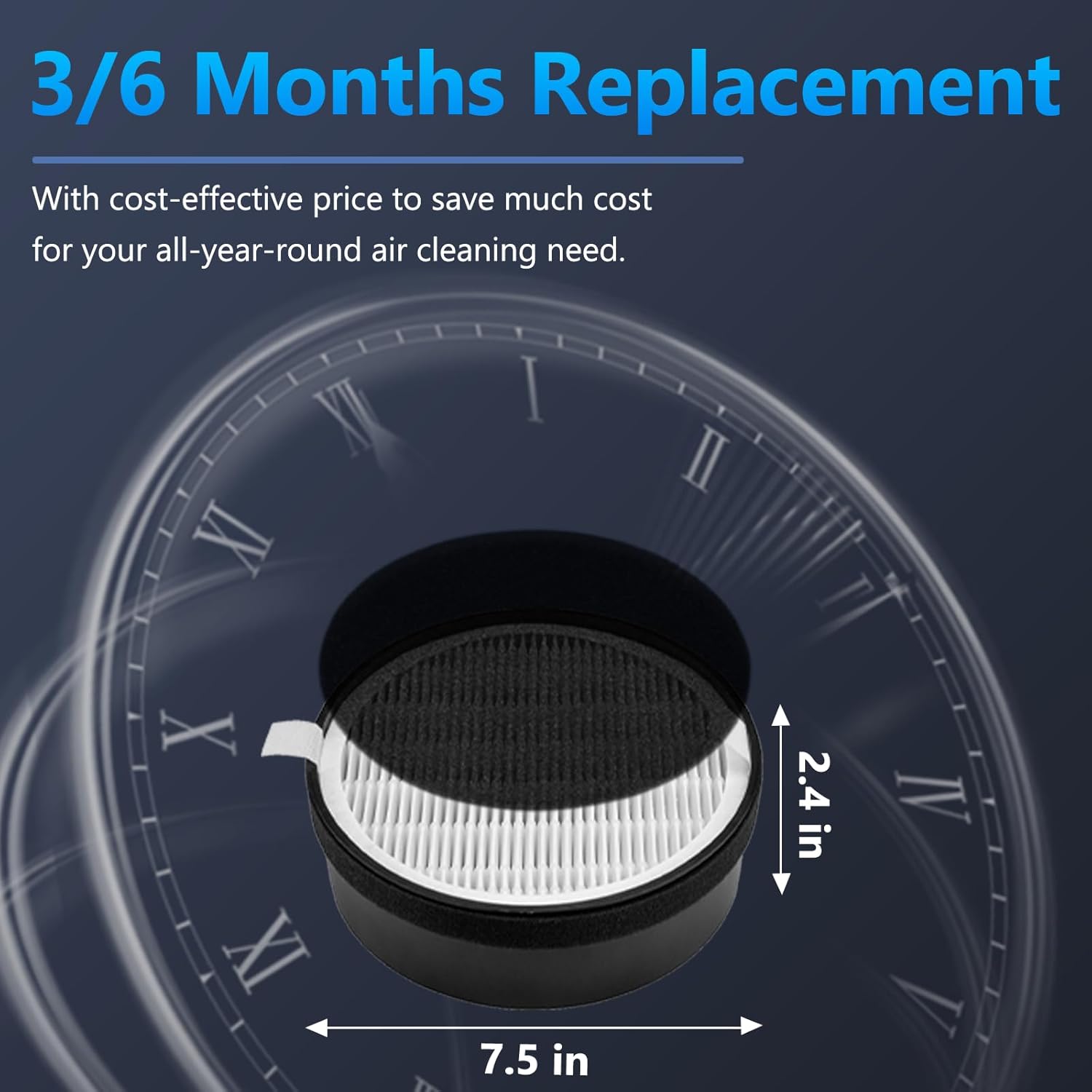 LV-H132 Replacement Filter for LEVOIT Air Purifier Replacement Filter LV-H132-RF, 3-in-1 H13 True HEPA Filter Replacement, 2 Pack