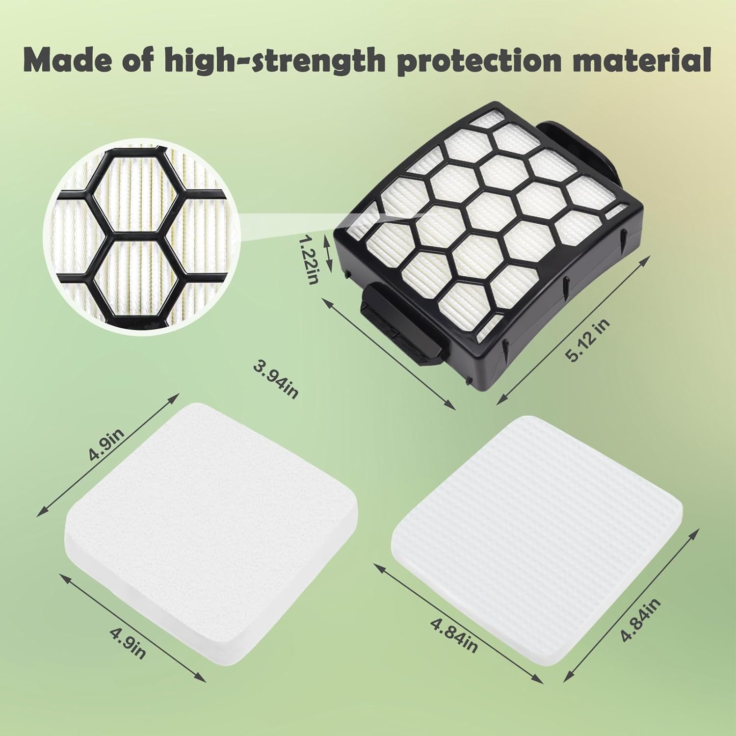Filter Replacement for Shark LA300 LA301 LA322 LA351 LA500 LA502 LA555 LA360 LA362 LA401 LA455 LA702 Rotator Lift-Away ADV DuoClean PowerFins Upright Vacuum, Part XFFK320 & XHF320 2 HEPA 4 Foam