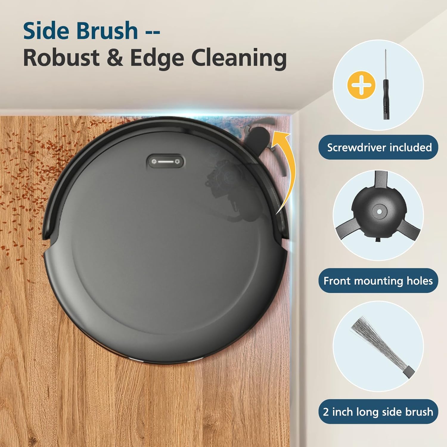 C10 Accessories for eufy C10 Robot Vacuum, 22 Pack Replacement Parts Include: 2* Main Rolling Brush, 6* Washable Filter, 6* Side Brush, 6* Dust Bag, 2* Cleaning Tool
