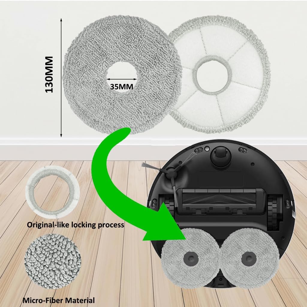 Replacement Parts Accessories for Dreame X40 Ultra Complete L40 Ultra X40 Master MOVA P10 Pro Ultra Mop Pads X6; Dust Bag X4; Filter HEPA X4; Main Brushes X2; Side Brushes X4