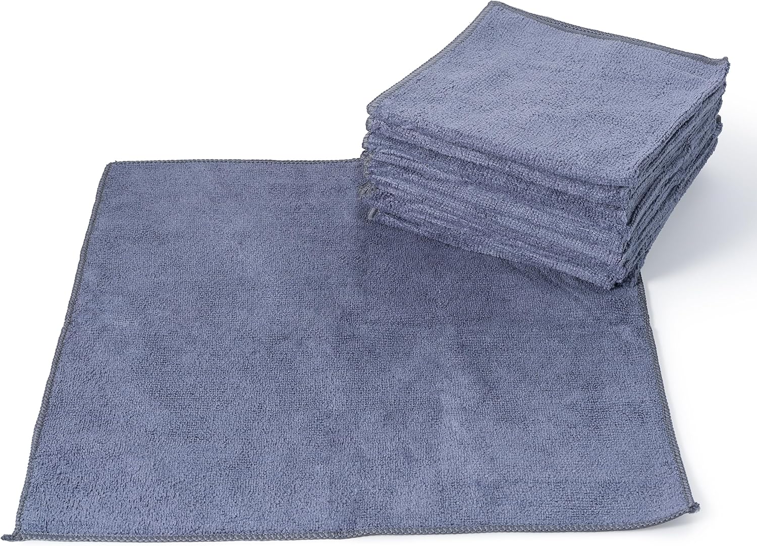 Microfiber Cleaning Cloth Grey - 12 Pcs 12.5"x12.5" - High Performance - 1200 Washes, Ultra Absorbent Microfiber Towel Weave Grime & Liquid for Streak-Free Mirror Shine - Car Washing Cloth