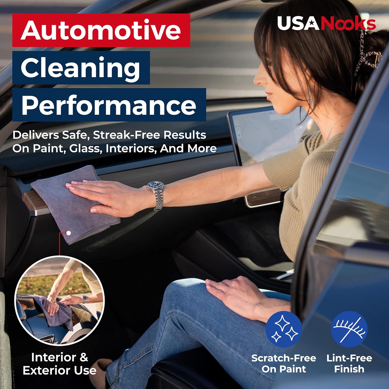 Microfiber Cleaning Cloth Grey - 12 Pcs 12.5"x12.5" - High Performance - 1200 Washes, Ultra Absorbent Microfiber Towel Weave Grime & Liquid for Streak-Free Mirror Shine - Car Washing Cloth