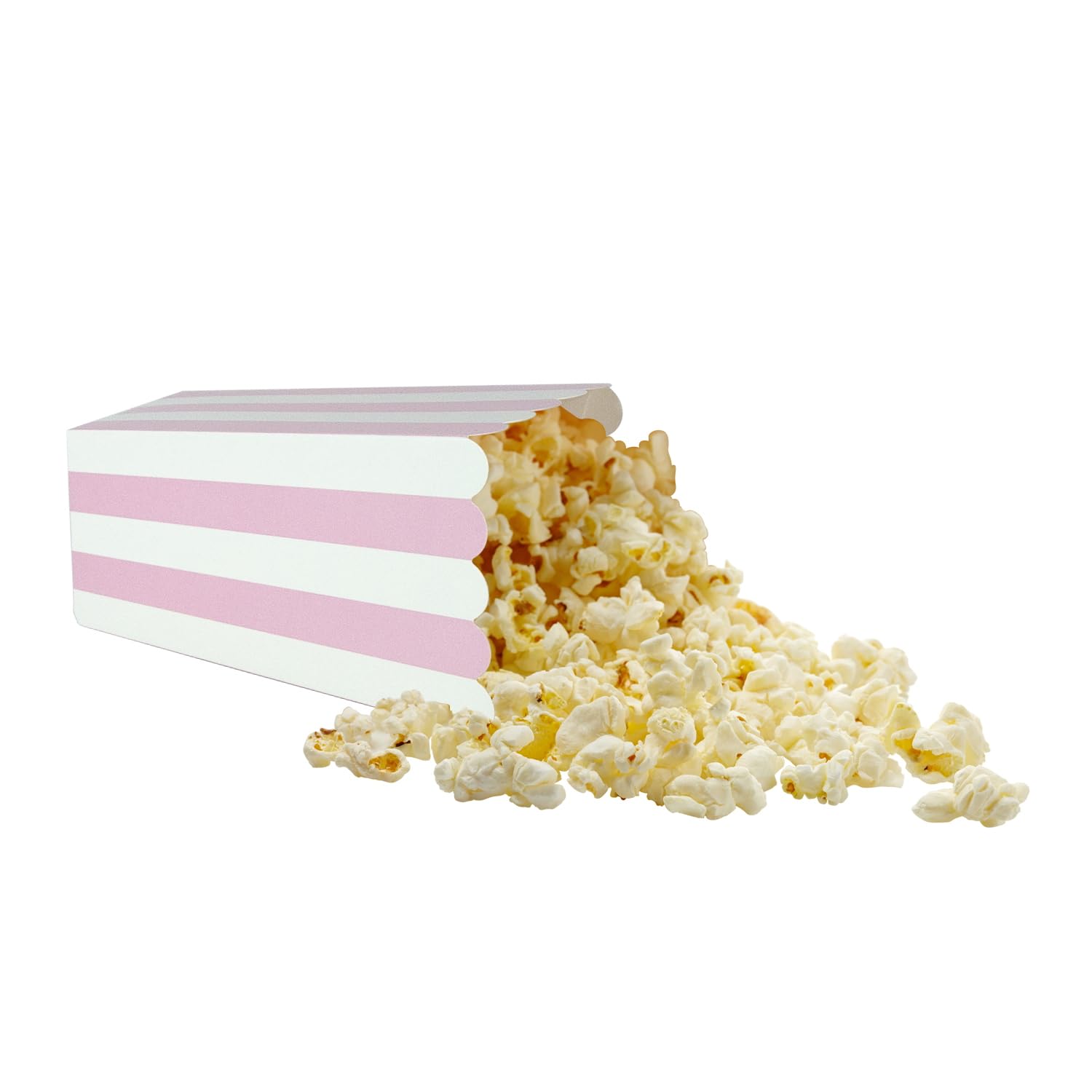 24 Pack Striped Popcorn Boxes - Carnival Parties Mini Paper Popcorn and Candy Containers, Party Supplies for Movie Nights Pink