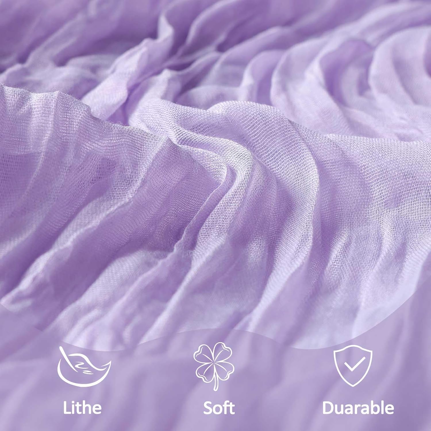 8 Pack Lilac Purple Cheesecloth Table Runner 10Ft Easter Spring Lavender Gauze Cheese Cloth Table Runner 120 Inch Boho Sheer Rustic Fabric for Holiday Decor Bridal Baby Shower Wedding Decoration