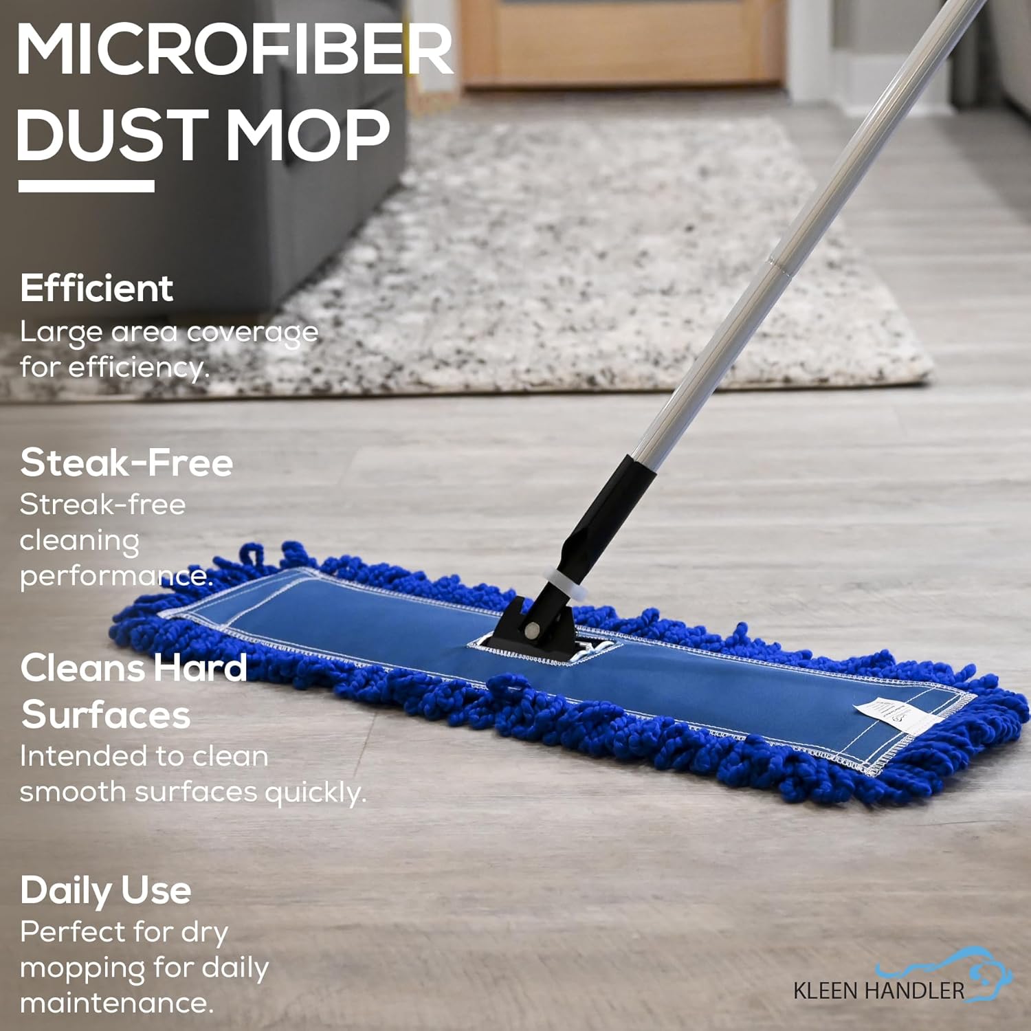24 inch Microfiber Dust Mop | Medium Washable Commercial Mop Head Replacement, Pack of 3