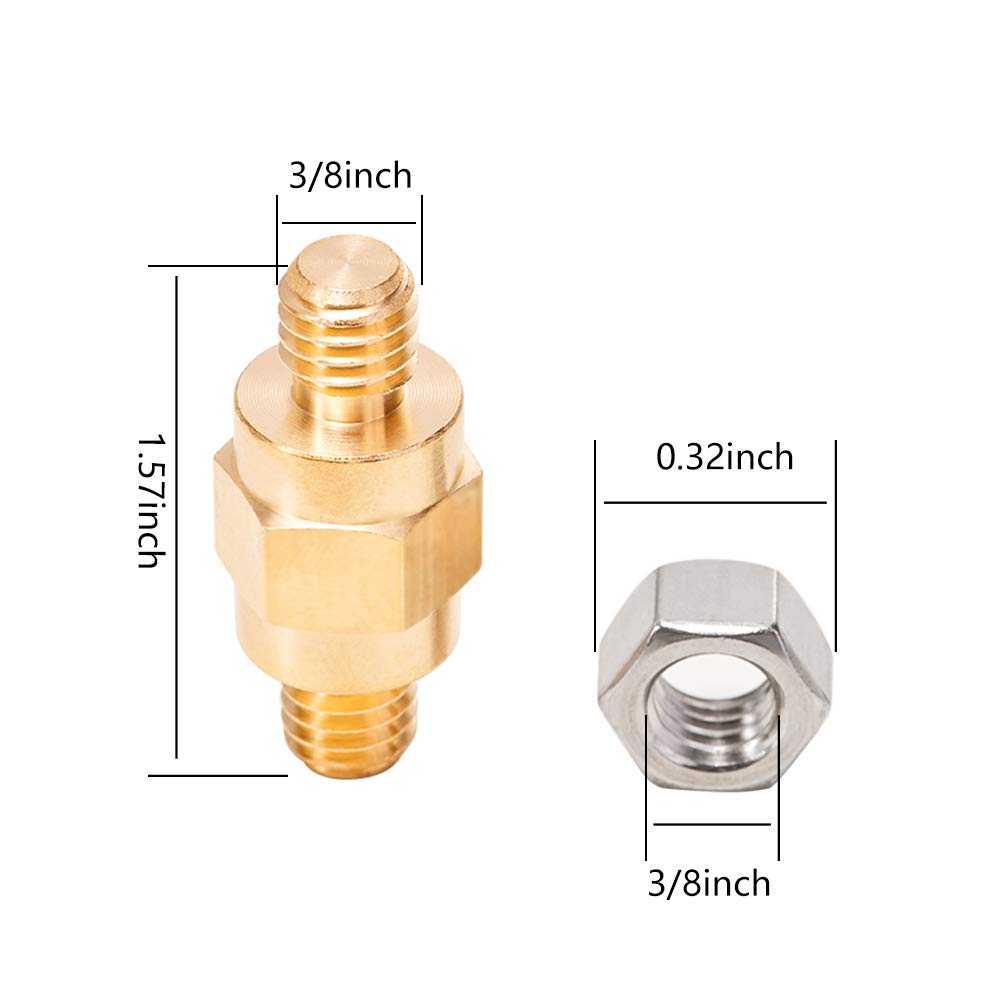 Side Post Battery Terminal Bolt Compatible with GM and Other Accessories to Battery,Standard Battery Post Stud Extender Screws 3/8 16 Stud Bolts,Pack of 5