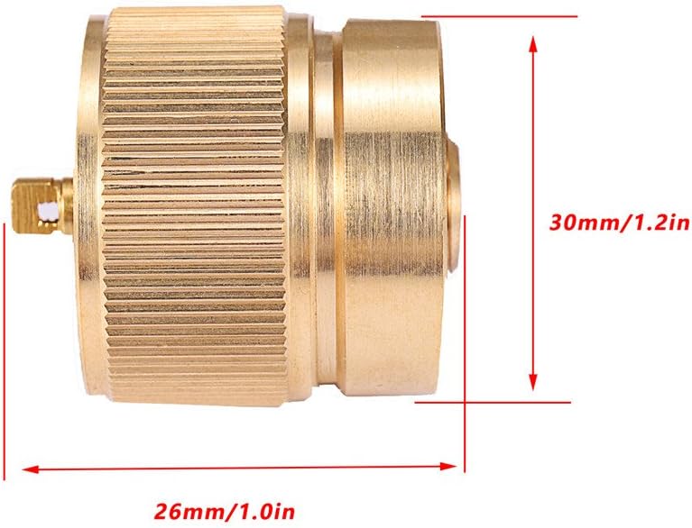 Camping Stove Adapter 1LB Propane Small Tank Input and a Lindal Valve EN417 Output Outdoor Cylinder LPG Canister Convert Brass