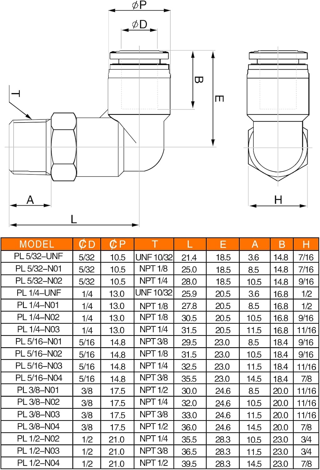 1/2 Npt Push to Connect Air Fitting 1/4 inch OD Tubing Elbow Air Line Quick Connect Fittings Male Threaded 90 Degree Push in Lock Fit Pneumatic Fittings Tube Connector 2Pack