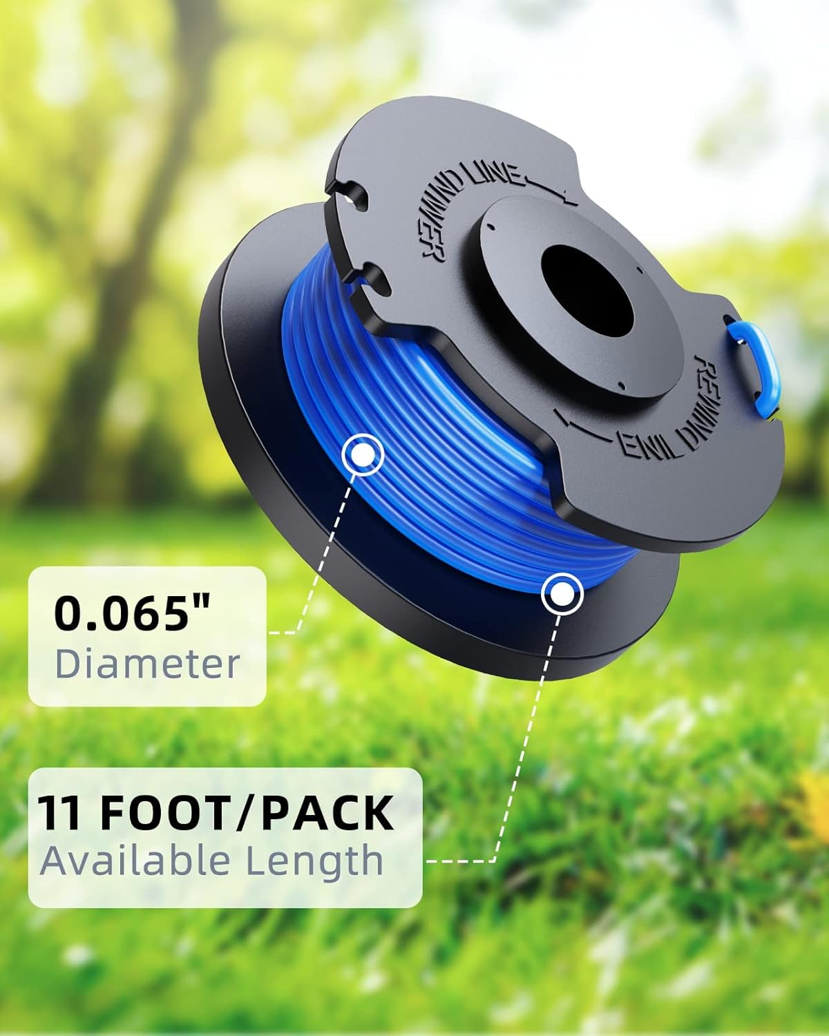 Weed Wacker String Replacement Compatible with Ryobi One+ AC14RL3A, 0.065'' String Trimmer Refill Line for Ryobi String Trimmer, 99 FT Autofeed Weed Eater String for Ryob 18V,24V,40V 6 Spools+1 Cap