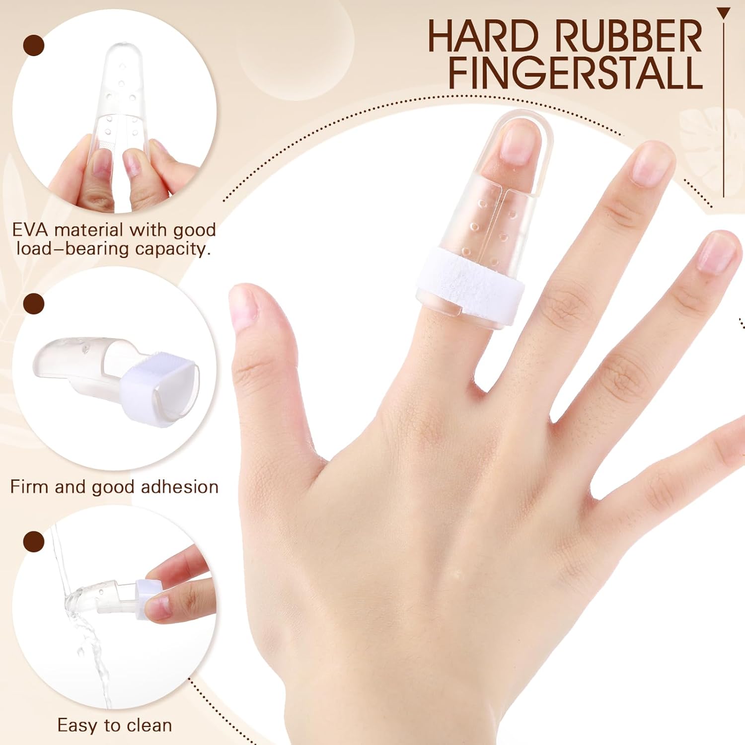 10 Pcs Mallet Finger Splint, 5 Sizes Finger Support Brace Stabilizer Straightener Plastic Fingertip Protectors Arthritis Knuckle Immobilization for Thumb Pinky Middle Index Ring Transparent
