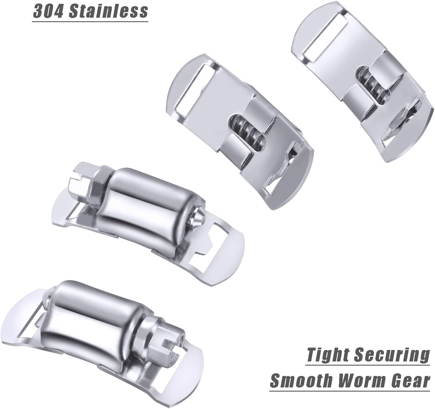 304 Stainless Steel Hose Clamp Assortment Kit DIY, Cut-To-Fit 12 FT Metal Strap+8 Stronger Fasteners,Large Adjustable Worm Gear Band Hose Clamps Screw Clamps Duct Pipe Metal Clamp Strapping