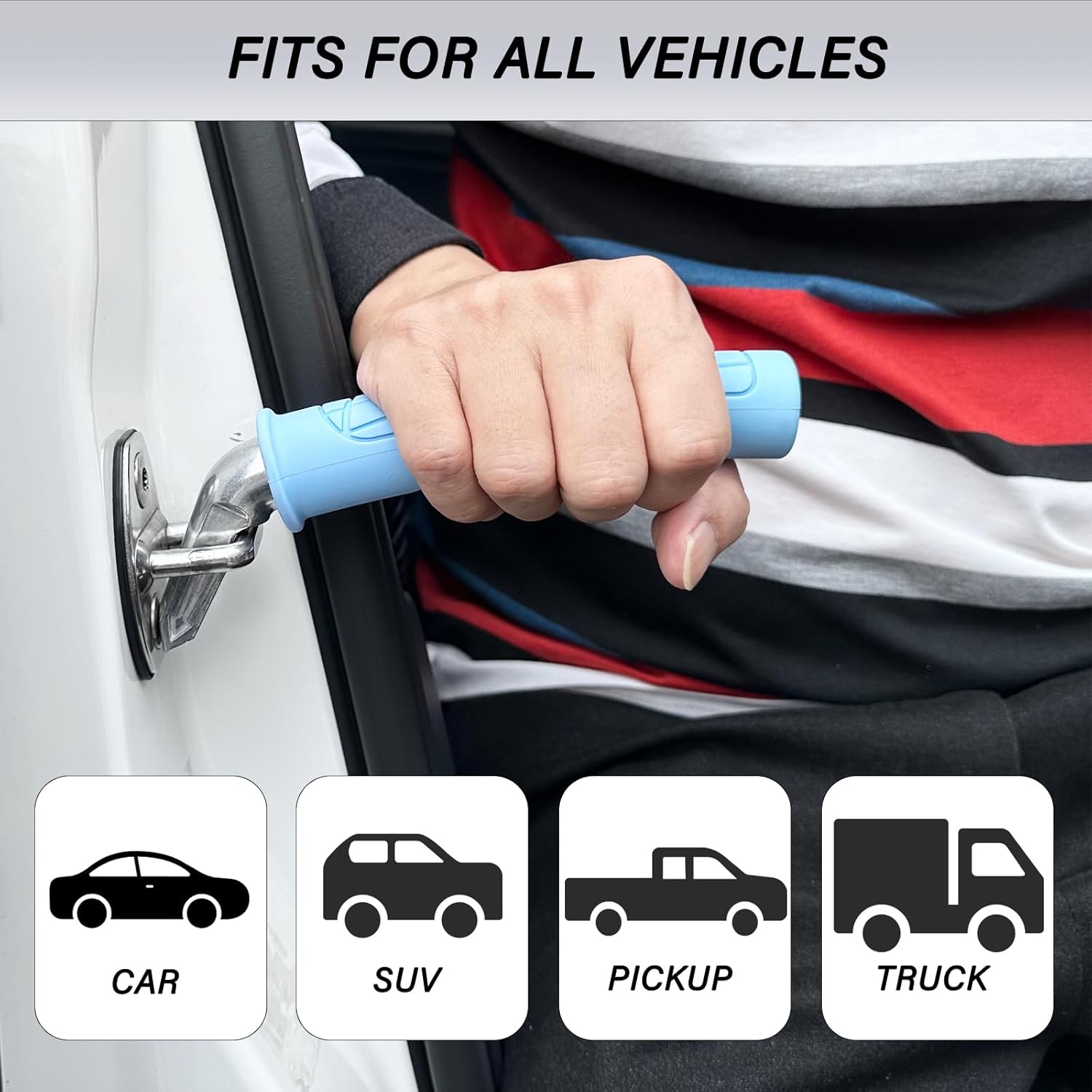 2 Pack Car Door Handle for Elderly Car Handle Assist Portable Vehicle Support Handle for Easy Sit to Stand Assistance Auto Cane for Seniors and Handicapped Supports Up to 450 Pounds
