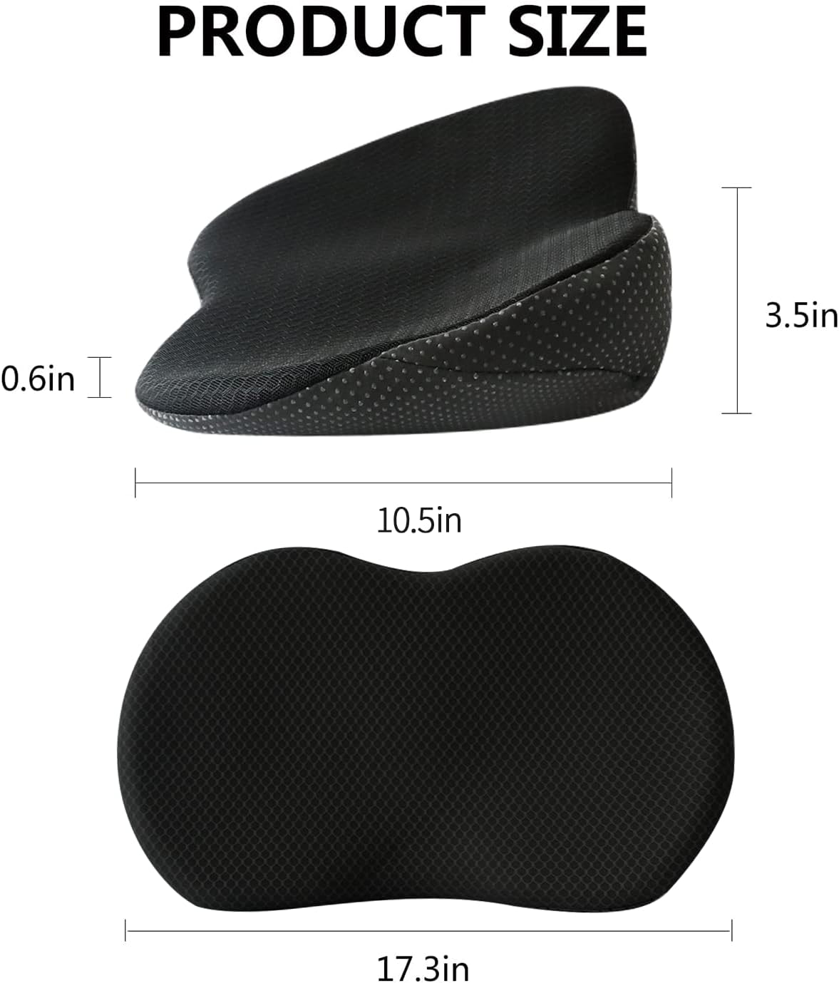 Car Seat Cushion - Memory Foam Car Seat Pad - Sciatica & Lower Back Pain Relief - Car Seat Cushions for Driving - Road Trip Essentials for Drivers Black