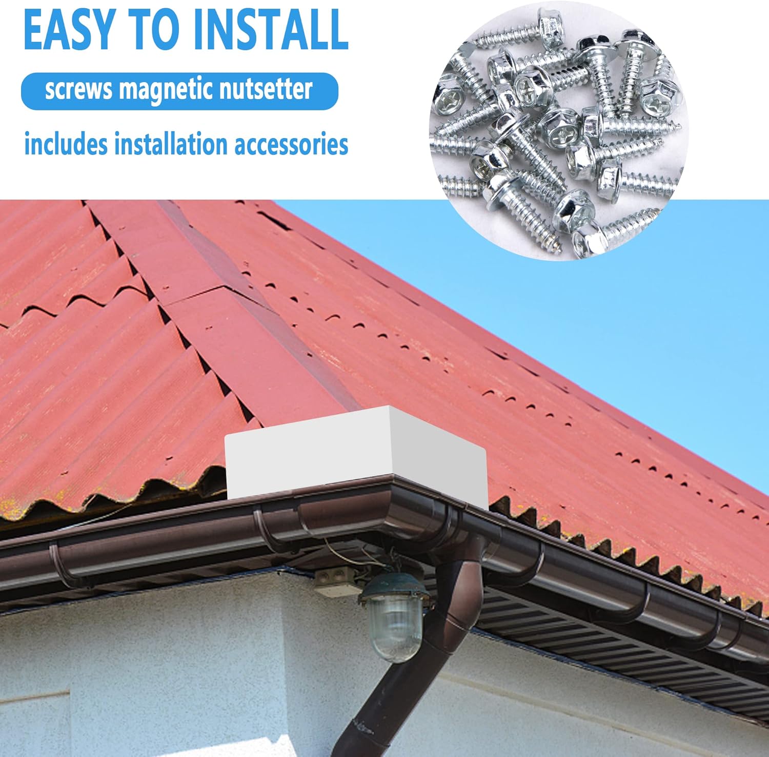 2 Pcs Gutter Valley Splash Guards,Rain Gutter Valley Roofing Gutter Guards, Diverter Roof Rain Diverter for House Shingle Roofs Corner 2