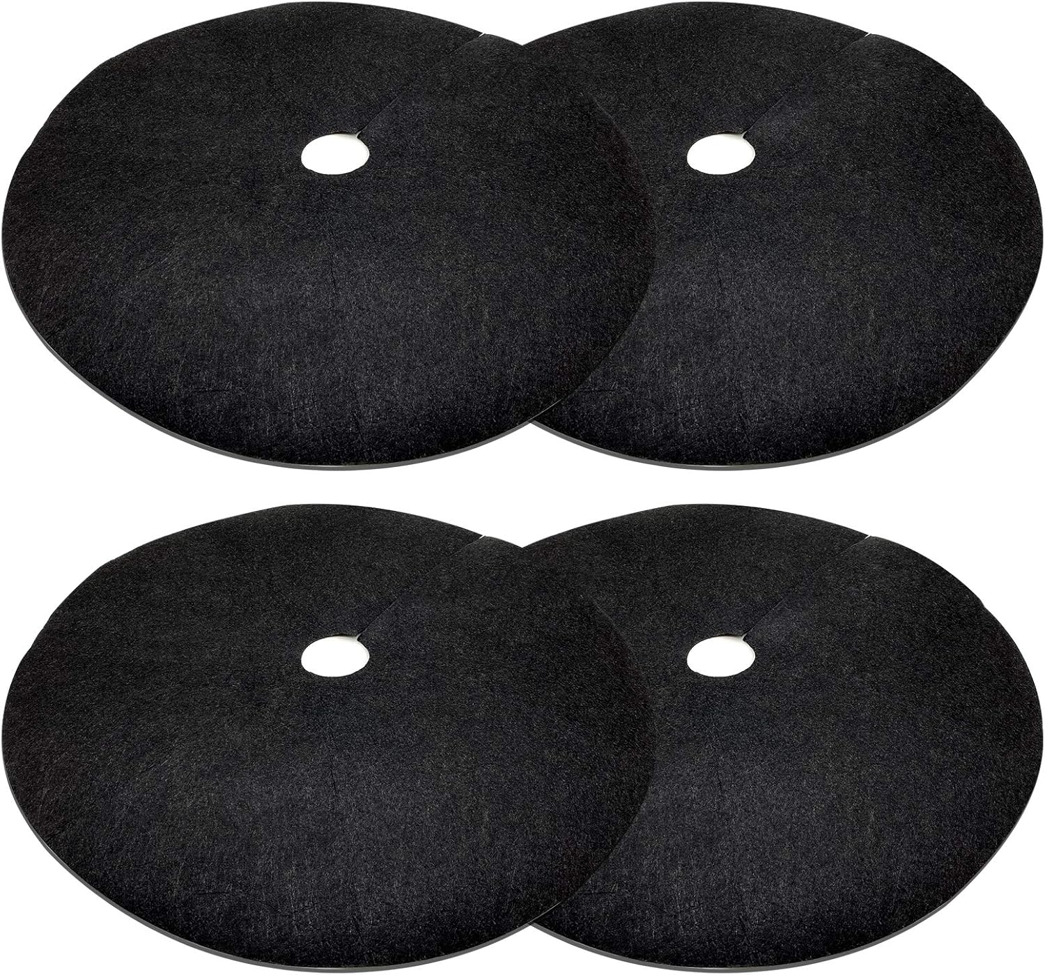 4 Pack 32.3 Inch Non-Woven Tree Mulch Ring - Degradable Tree Protector Mat, Reusable Tree Weed Barrier Mat for Weed Control Root Protection