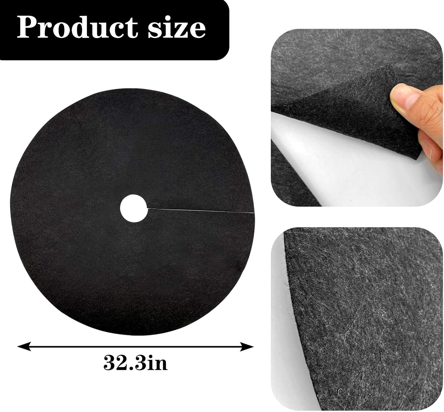 4 Pack 32.3 Inch Non-Woven Tree Mulch Ring - Degradable Tree Protector Mat, Reusable Tree Weed Barrier Mat for Weed Control Root Protection