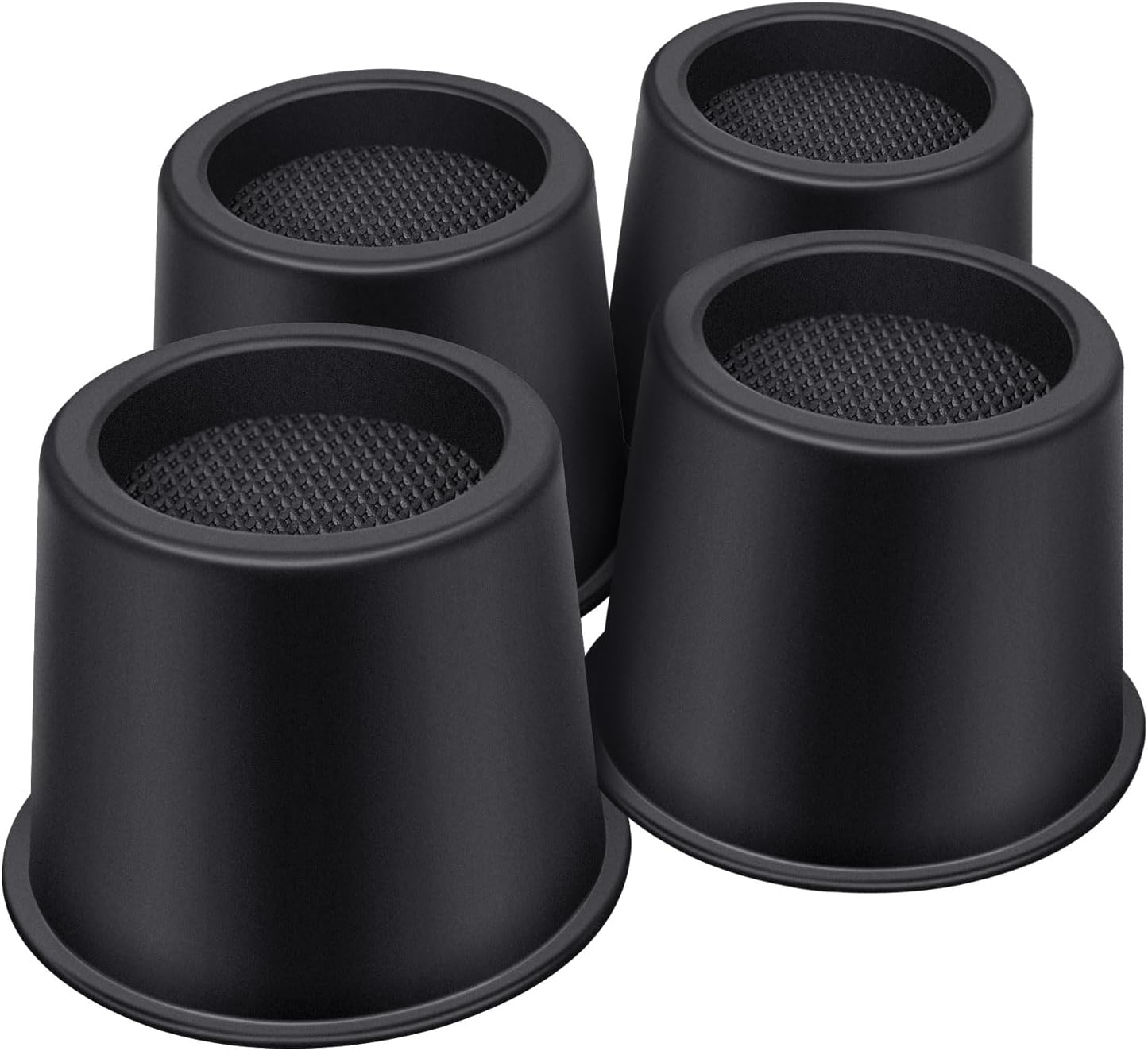Bed Risers 4 Inch Heavy Duty, Round Furniture Risers for Bed Desk Table Sofa Couch，Bed Lifts Risers, Support up to 3300 Lbs 4 Pack Black