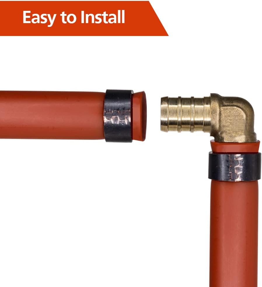 10 Pack 1/2" PEX Elbow Fittings, Brass Fittings for PEX Tubing Pipe