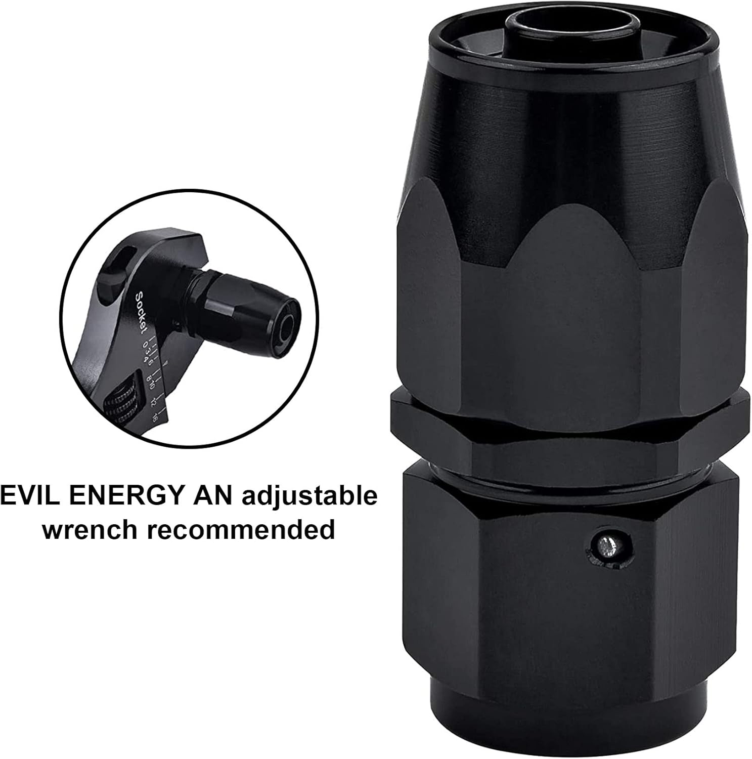 6AN Hose End Fitting Straight Swivel for CPE Braided Hose Black 4PCS