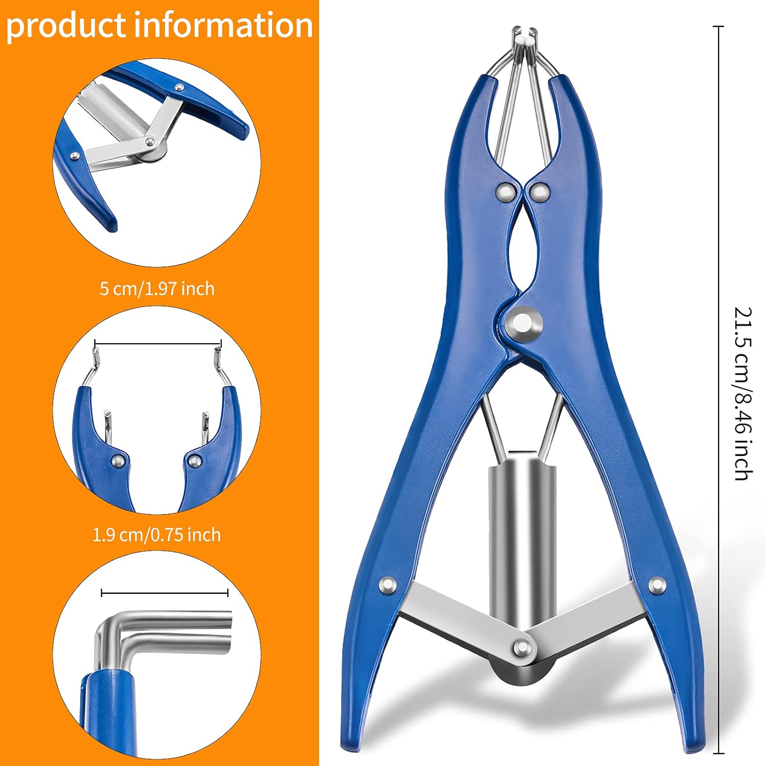 Balloon Expander Pliers Balloon Stuffing Tool Blue Stainless Steel Balloon Stretcher Sequin Filling Pliers for Filling Balloon Sequins Petals Home Party Activities Simple Style