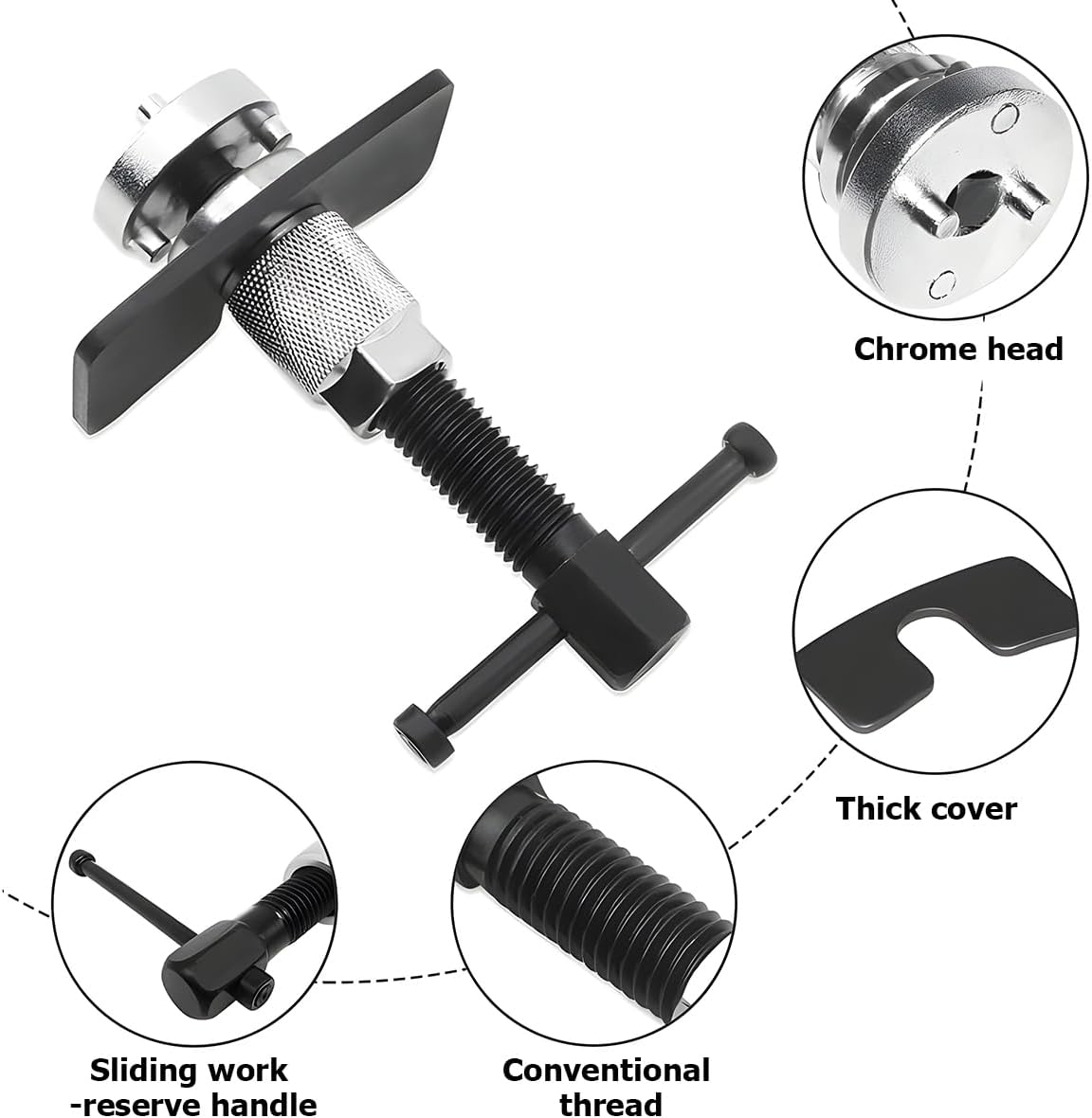 Car Brake Piston Wind Back Tool, 3pcs/Set Brake Caliper Piston Rewind Tool, Auto Rear Brake Pad Wind Back Tool, Brake Caliper Wind Back Tool for Replacement of Rear Brake Pad