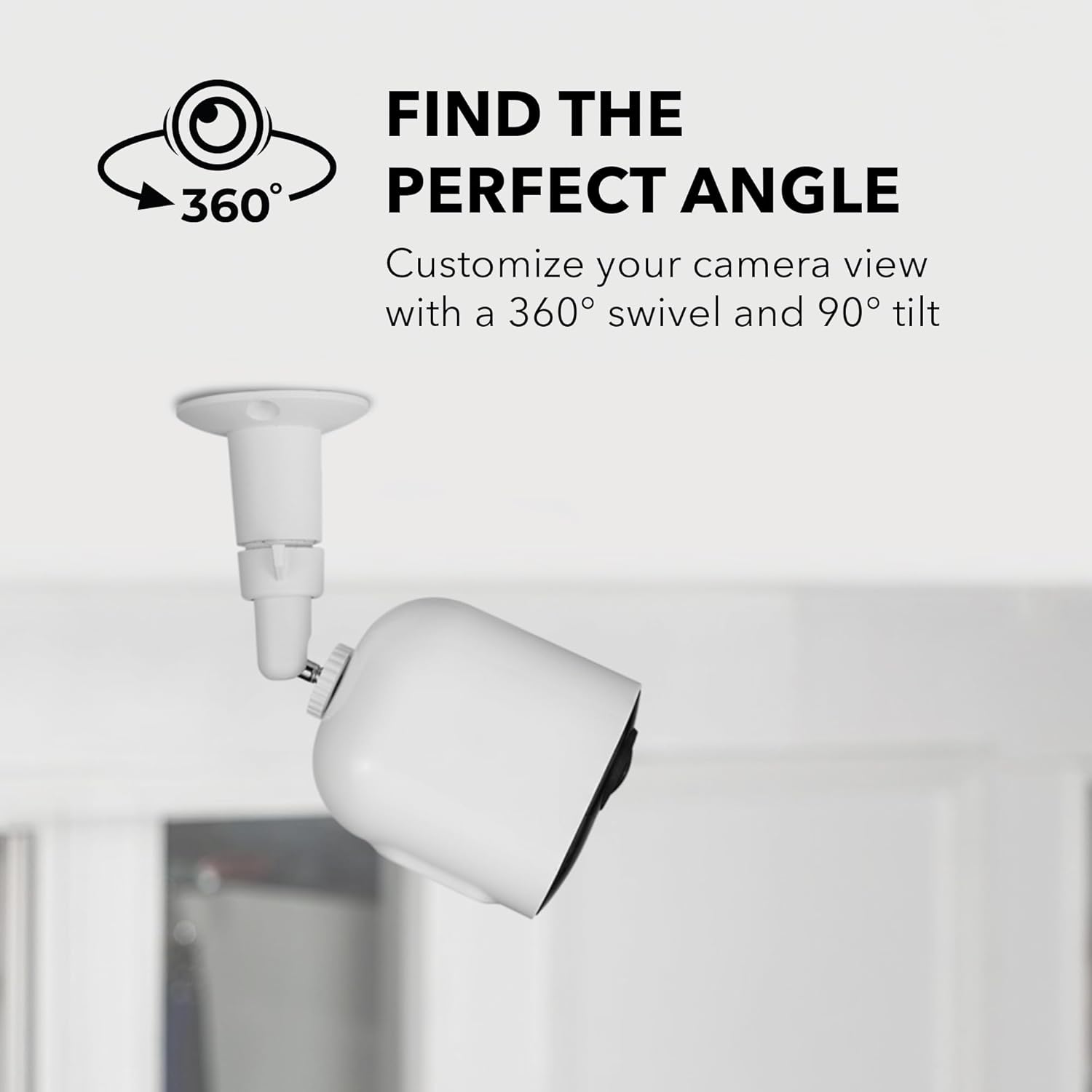 Adjustable Metal Wall Mount for Arlo Essential 3rd Gen/2nd/1st/Go 2/Arlo Pro 6th Gen /Pro 5S 2K/Pro/4/3/Ultra 3rd Gen /Ultra 2/Ultra & Ring Stick Up Cam Battery/Plug-In 2-Pack, White