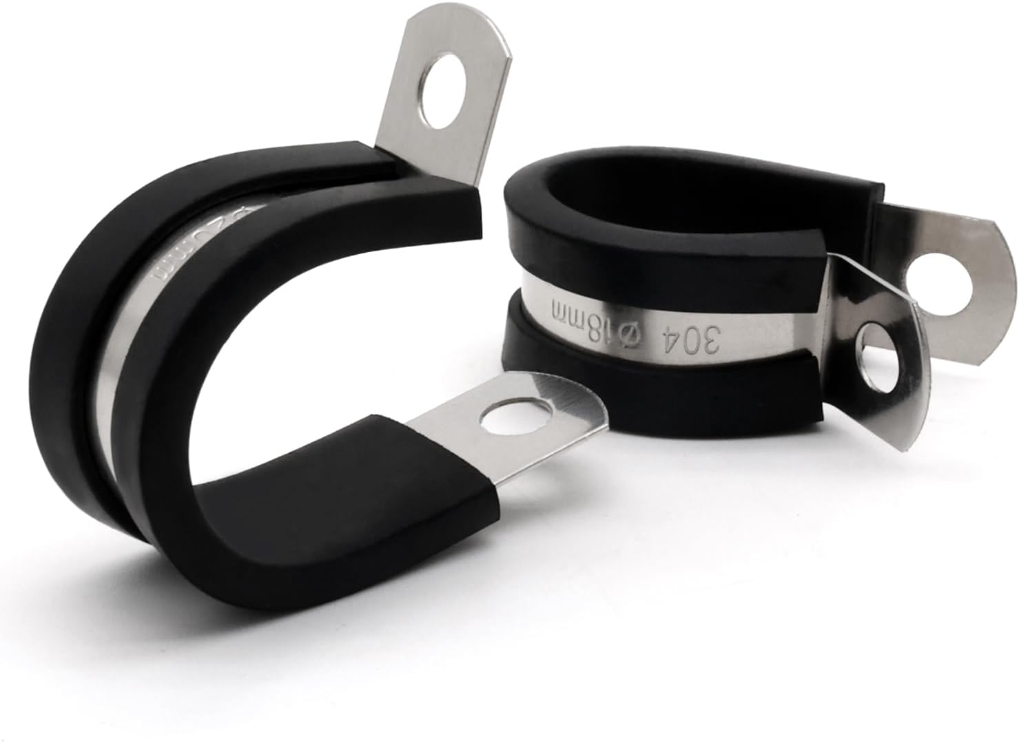 1/2 Inch Cable Clamp, 25 Pack Stainless Steel Wire Clamp, Rubber Metal Hose Clamps for Wire Line Clips, Pipe, Hose Bracket, Tube Holder 14mm