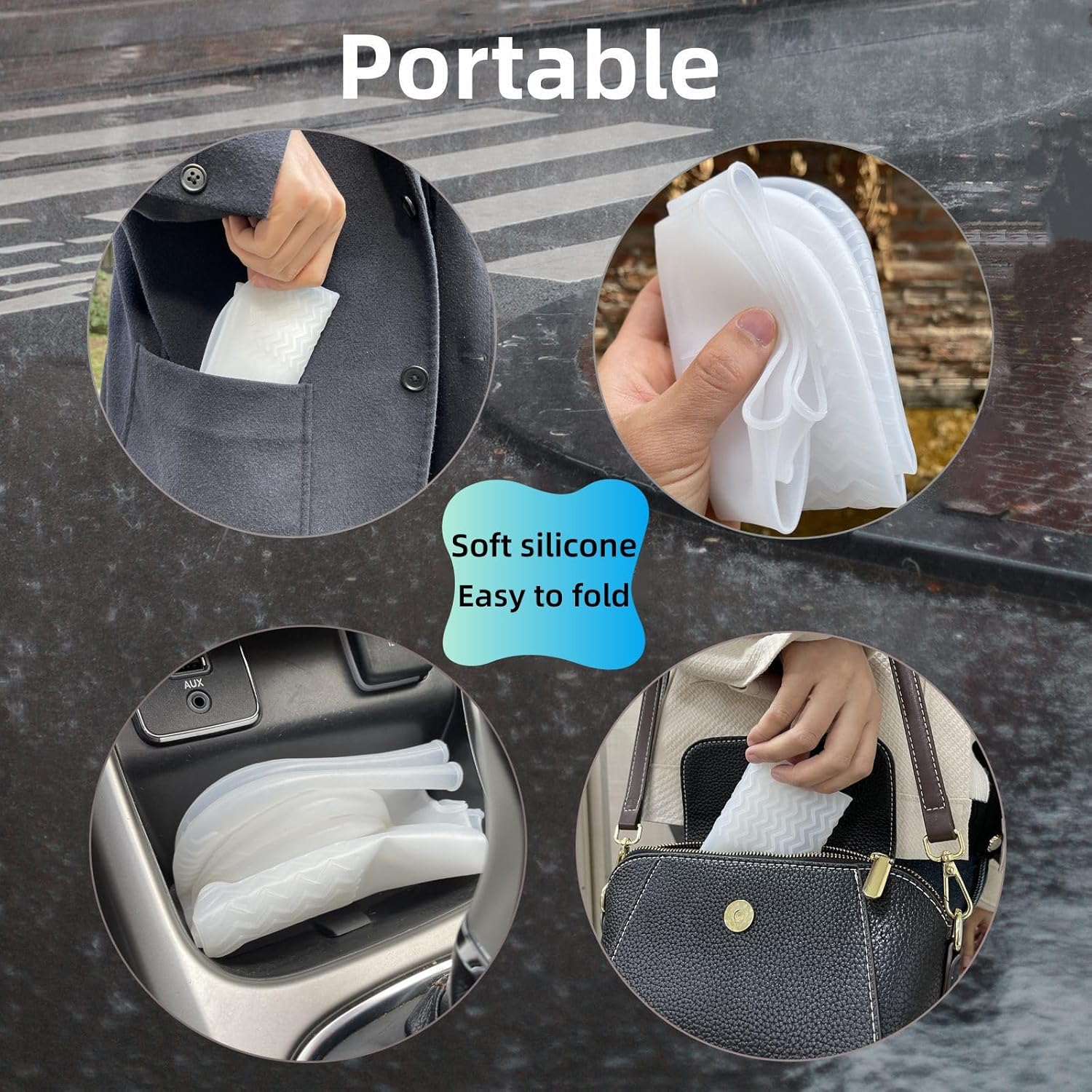 Waterproof Shoe Covers 2 Pairs,Rain Shoe Covers Reusable Silicone Non Slip Shoe Covers for Outdoor,Rain Shoe Covers for Women and Men Clear, Large