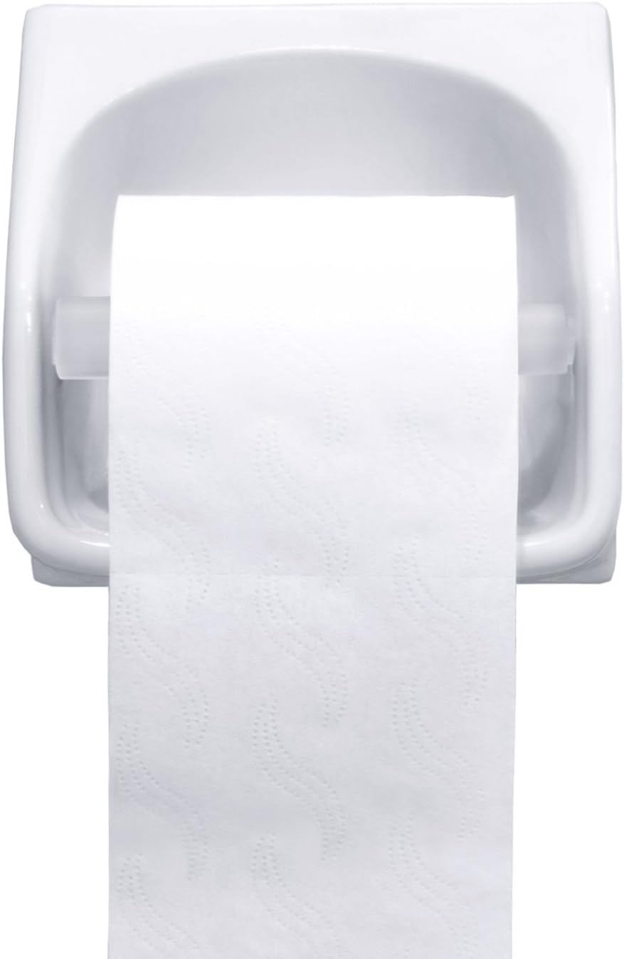 2 Pcs Universal Toilet Paper Holder Replacement Rod Spring Loaded Plastic Retractable Paper Replacement Rod Toilet Tissue Roll Holder Insert for Bathroom Home Fixture Accessories White
