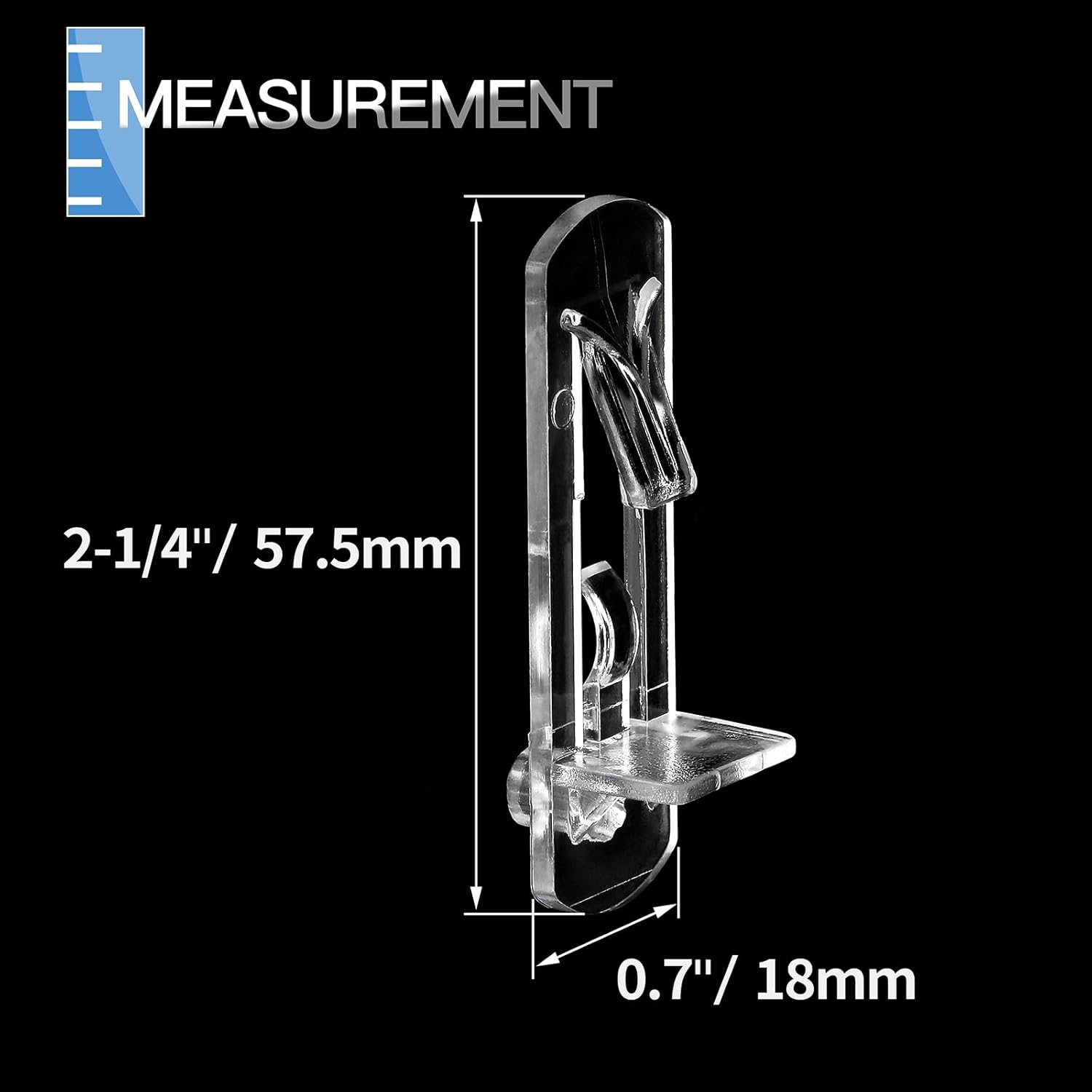 10pcs Locking Shelf Pins – 5mm Cabinet Shelf Pegs, Clear Plastic Shelf Clips for 3/4" Thick Board