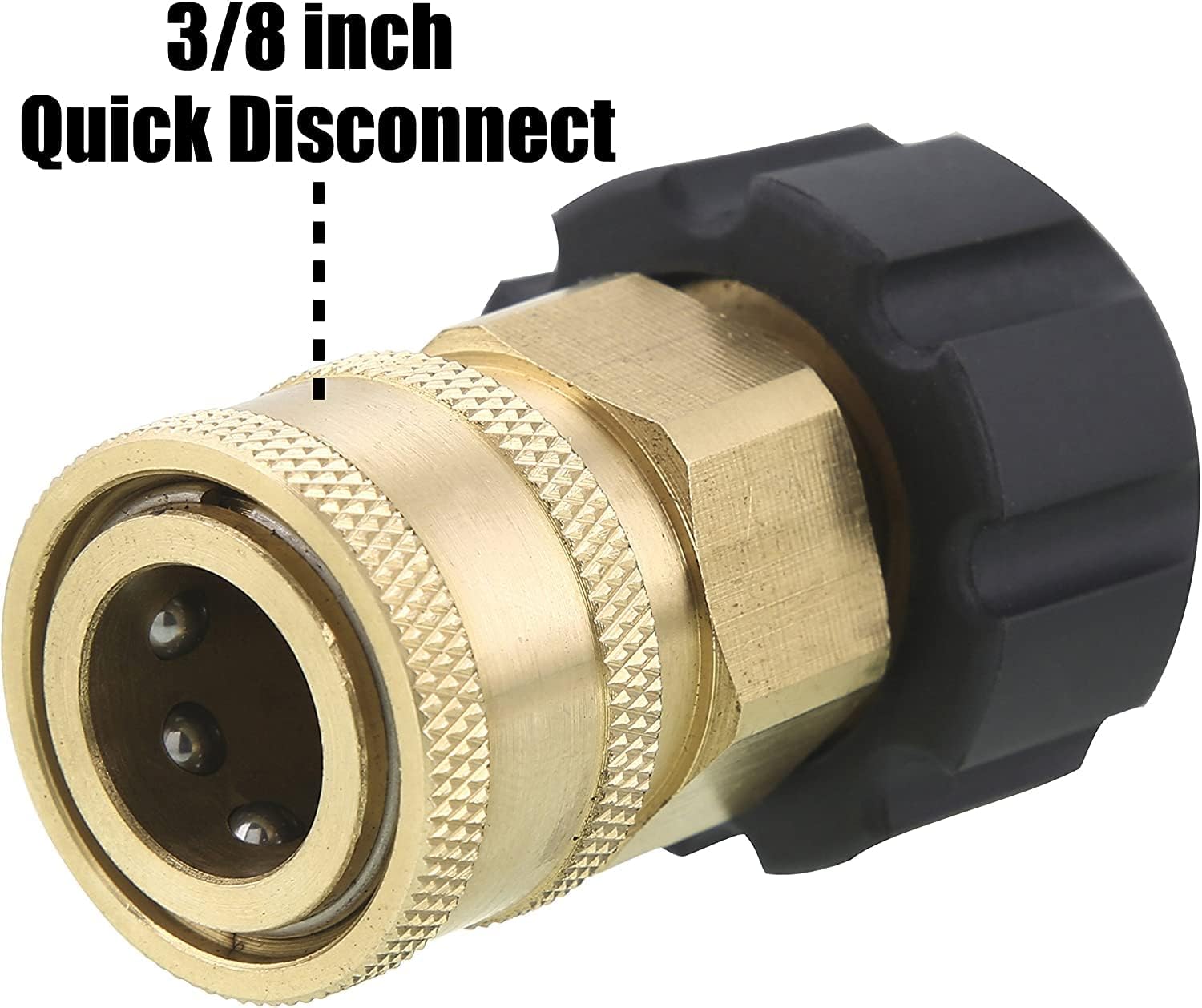 Pressure Washer Adapter, 3/8 Inch Quick Connect Kit, M22 14mm to M22 Metric Fitting, 5000 PSI