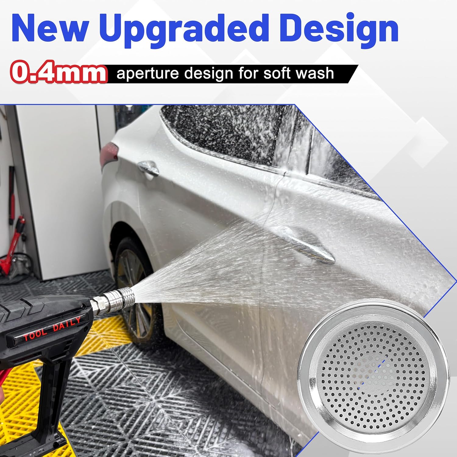 Pressure Washer Nozzle Tips for Soft Wash, Shower Nozzle for Pressure Washing with 1/4” Quick Connector, Stainless Steel Power Washer Shower Sprinkler for Car Washing and Gardening, 2 Pack