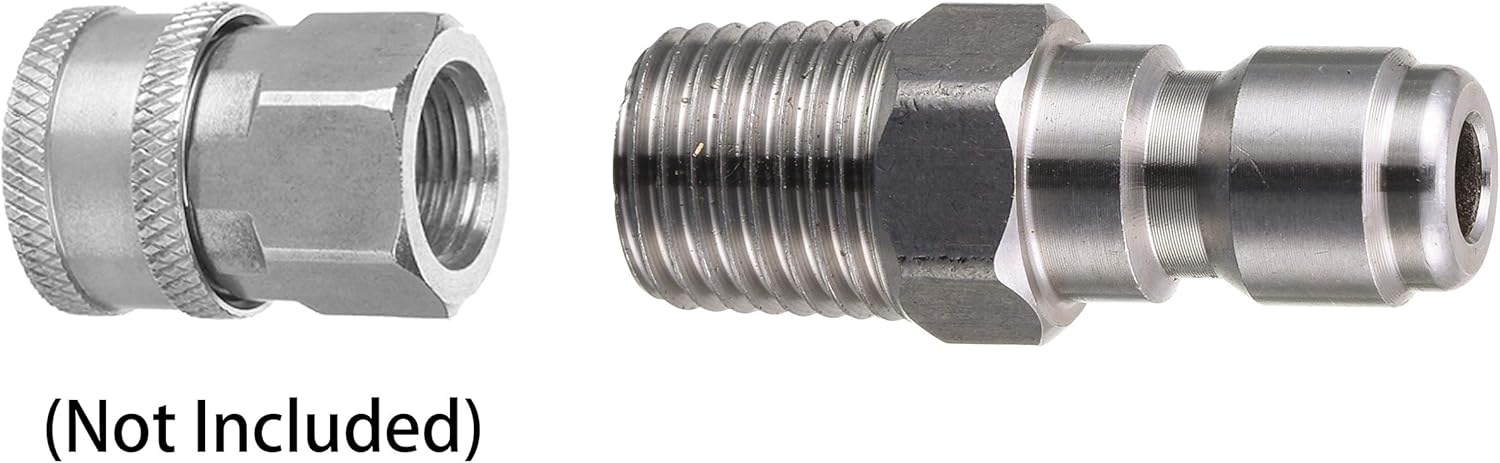 Pressure Washer Coupler, Quick Connect Plug, 1/4 Inch Male NPT Fitting, 5000 PSI, 2-Pack