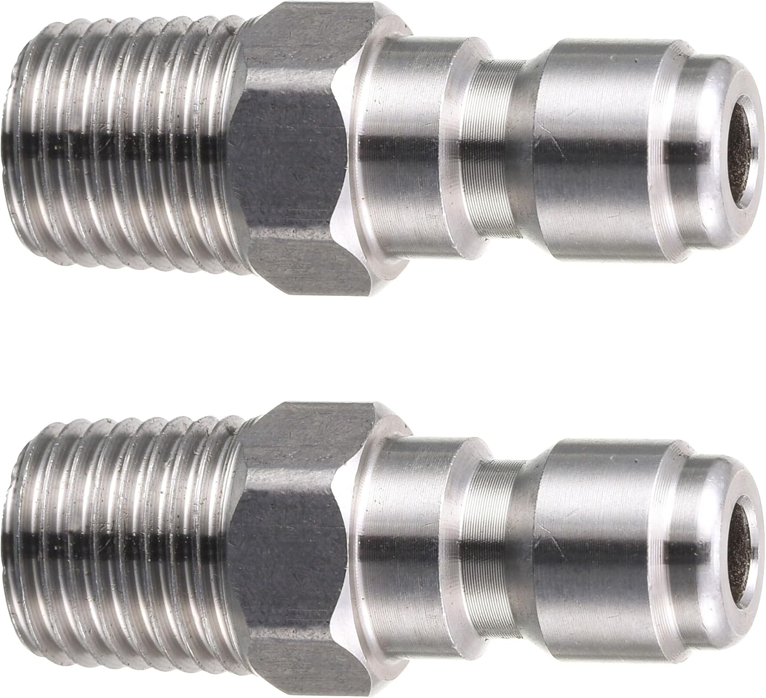 Pressure Washer Coupler, Quick Connect Plug, 1/4 Inch Male NPT Fitting, 5000 PSI, 2-Pack