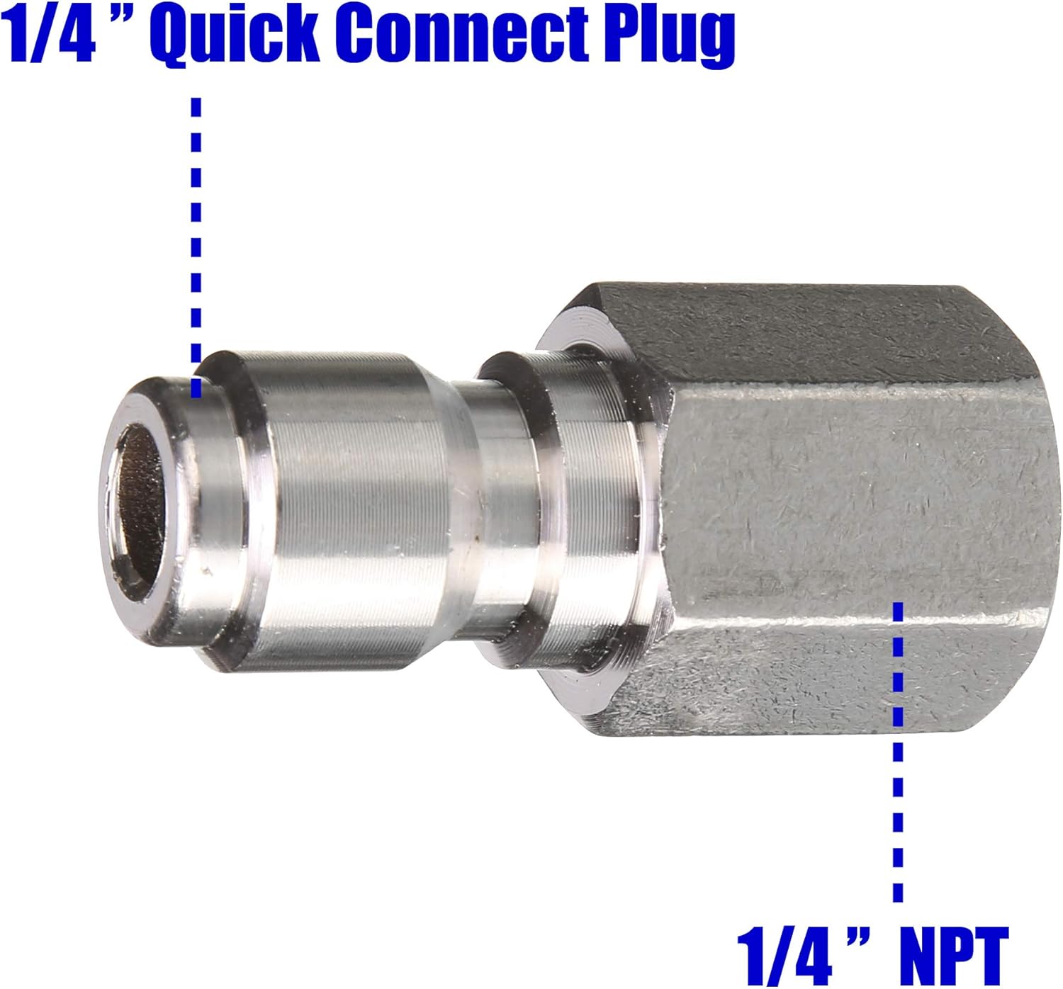 Pressure Washer Coupler, 1/4 Inch Quick Connect Plug to 1/4 Inch Female NPT Fitting, 5000 PSI, 2-Pack